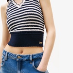 Tommy Jeans Tjcw Breton Stripe Kadın Mavi Triko