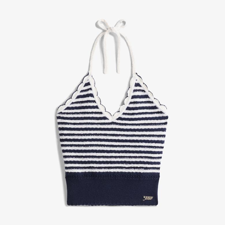 Tommy Jeans Tjcw Breton Stripe Kadın Mavi Triko