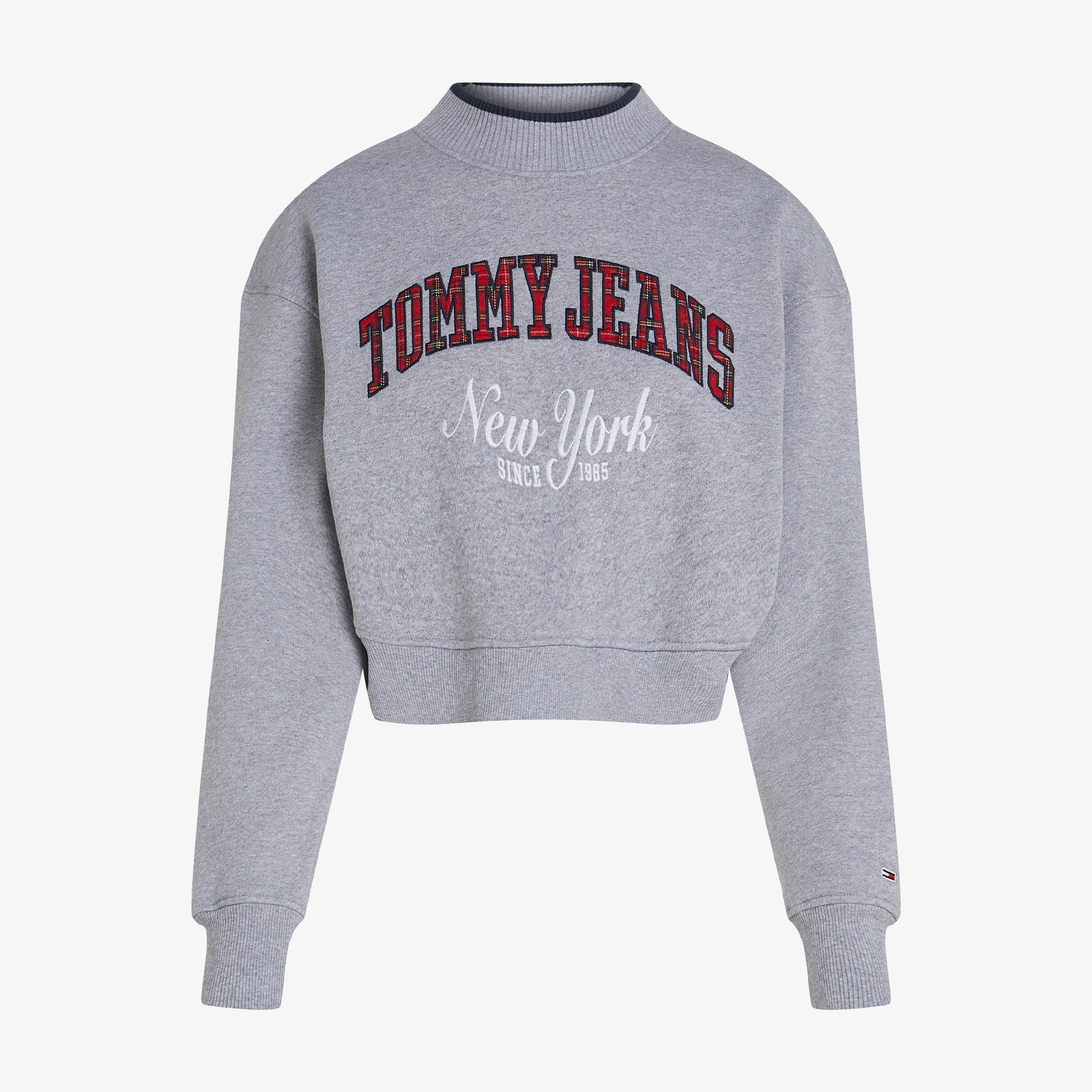 Tommy Jeans Crop Cneck Collar Kadın Gri Sweatshirt