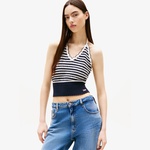 Tommy Jeans Tjcw Breton Stripe Kadın Mavi Triko