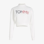 Tommy Jeans Crop Rwb Kadın Beyaz Sweatshirt