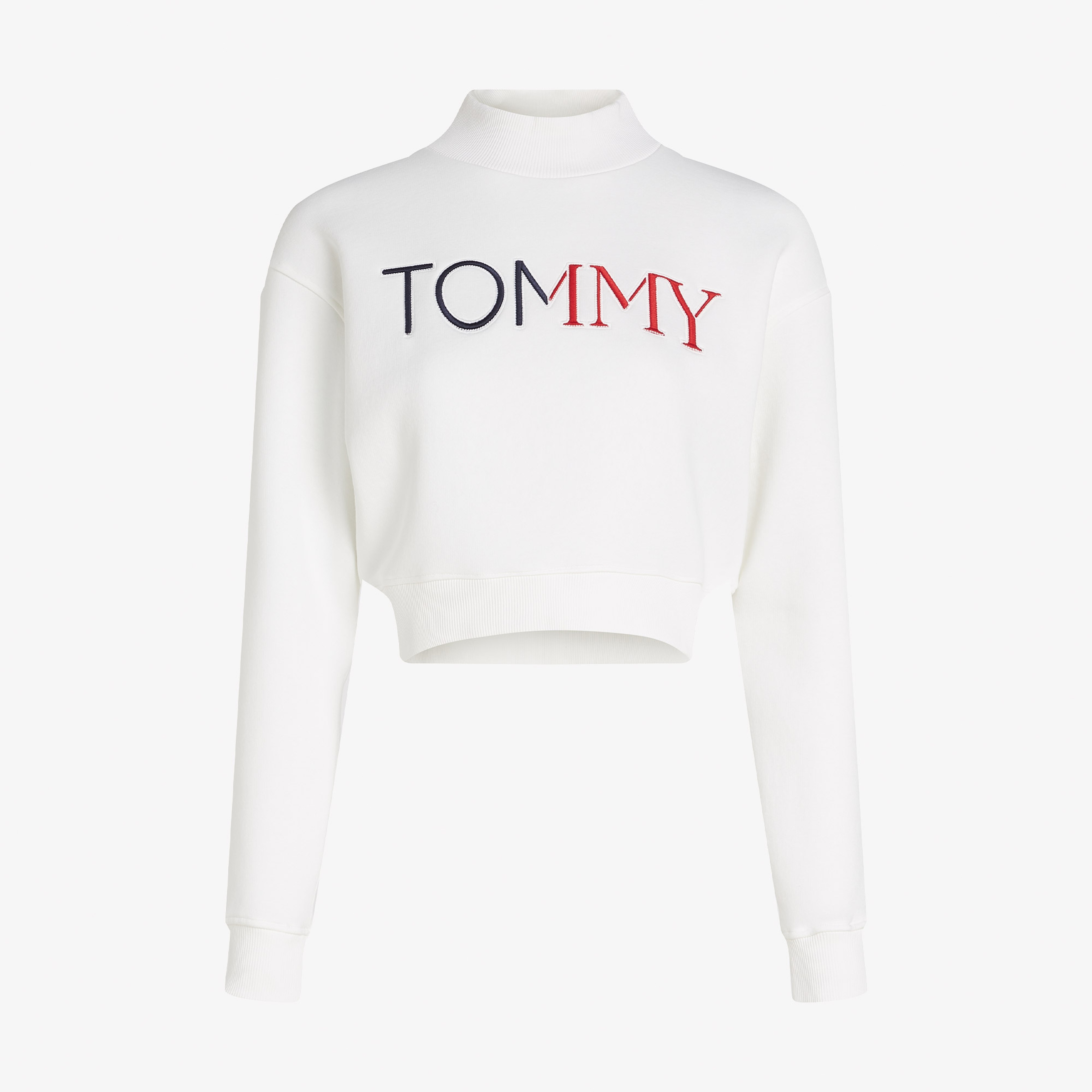 Tommy Jeans Crop Rwb Kadın Beyaz Sweatshirt