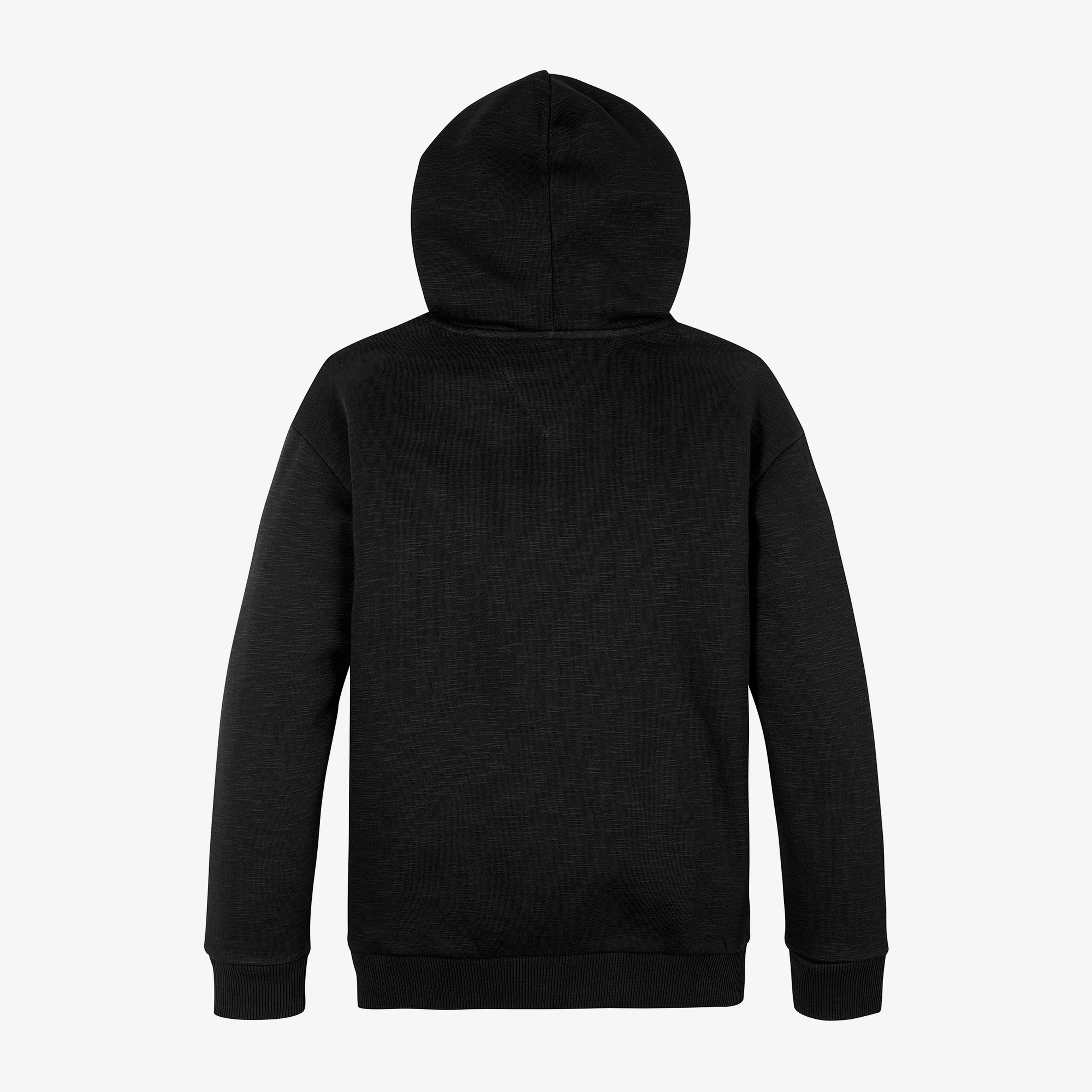 Tommy Hilfiger Flag Slub Fleece Çocuk Siyah Hoodie