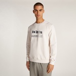 Tommy Hilfiger Flags Crewneck Erkek Kırık Beyaz Sweatshirt