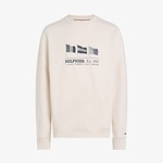 Tommy Hilfiger Flags Crewneck Erkek Kırık Beyaz Sweatshirt