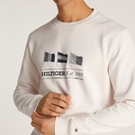 Tommy Hilfiger Flags Crewneck Erkek Kırık Beyaz Sweatshirt