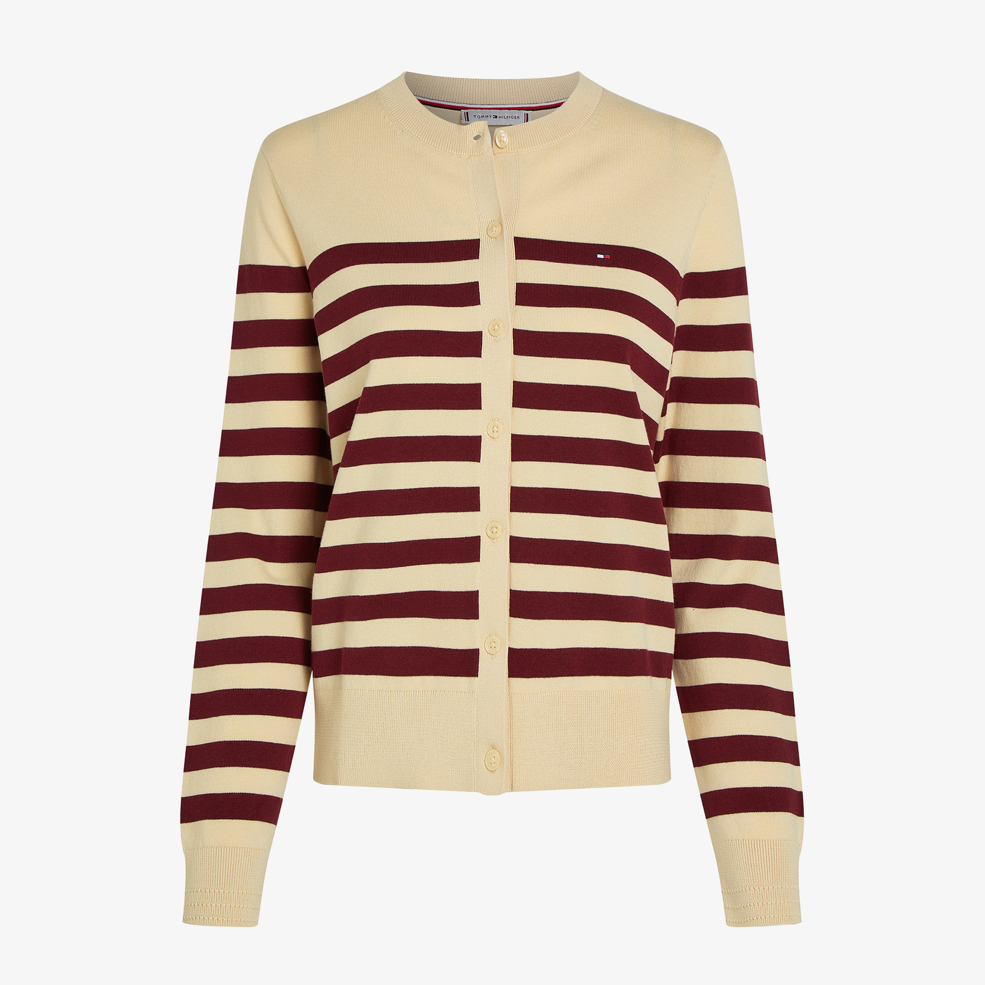 Tommy Hilfiger Co Jersey Stitch C-Nk Cardi Kadın Beyaz Kazak
