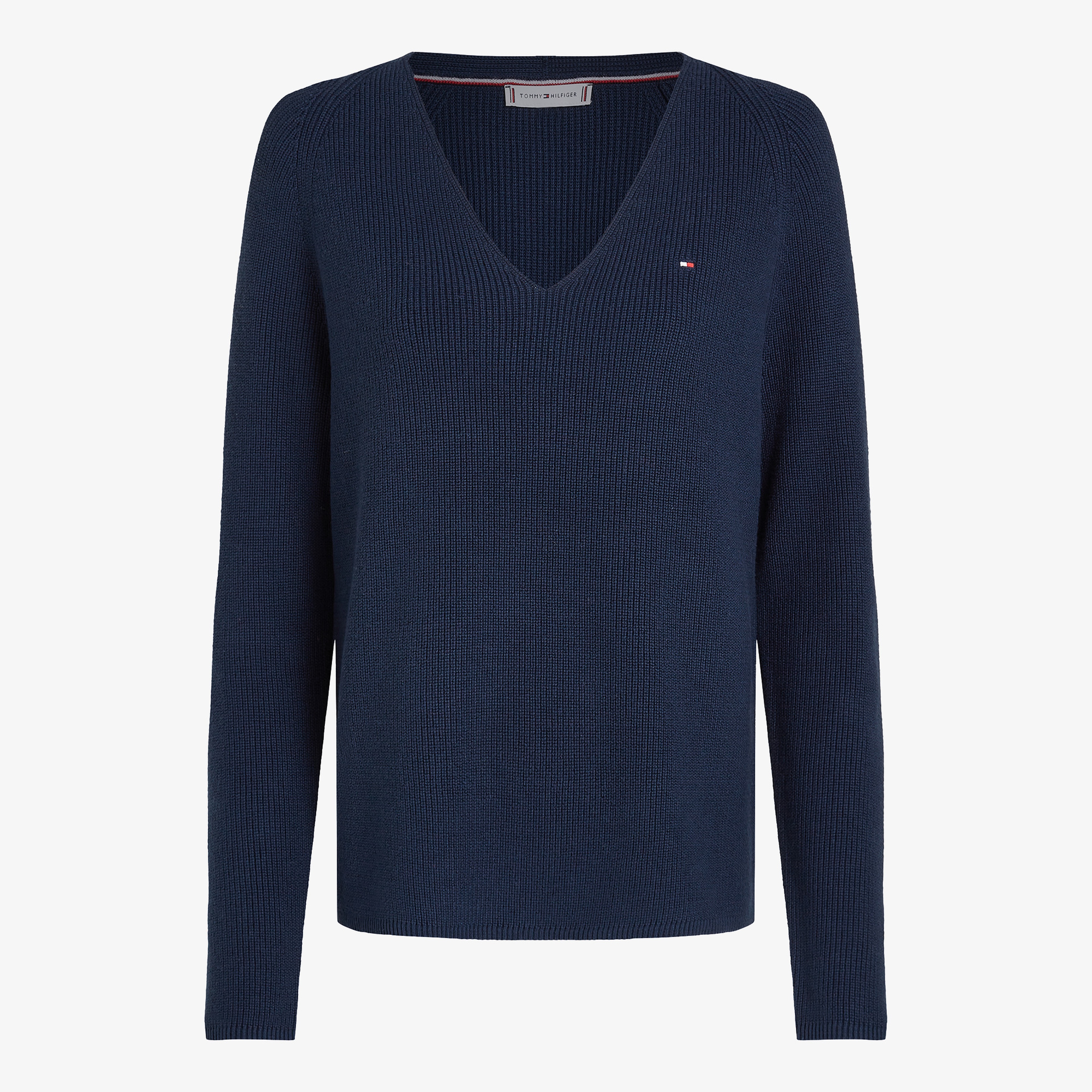 Tommy Hilfiger Co Cardi Stitch V-Nk Kadın Lacivert Kazak