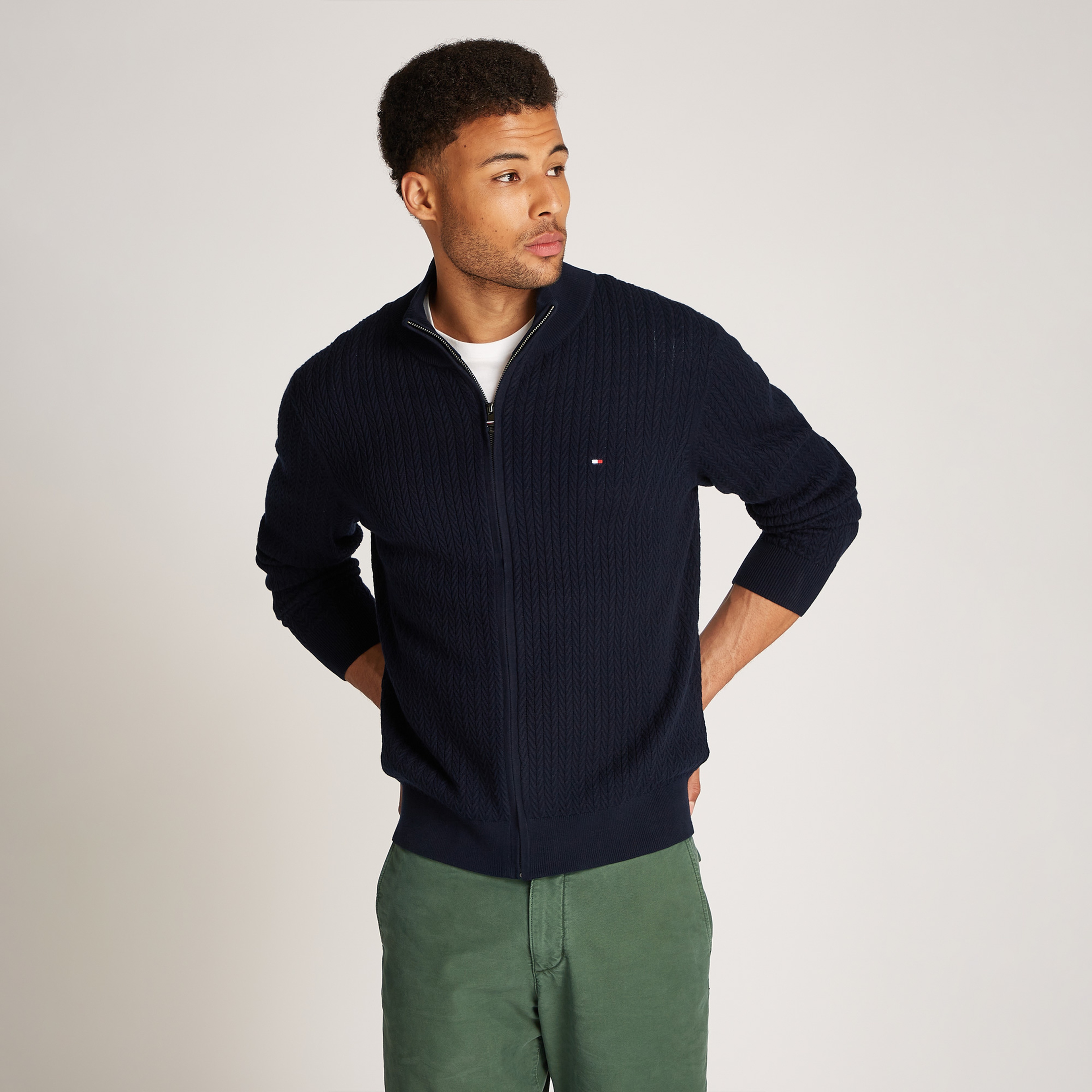 Tommy Hilfiger Erkek Mavi Triko