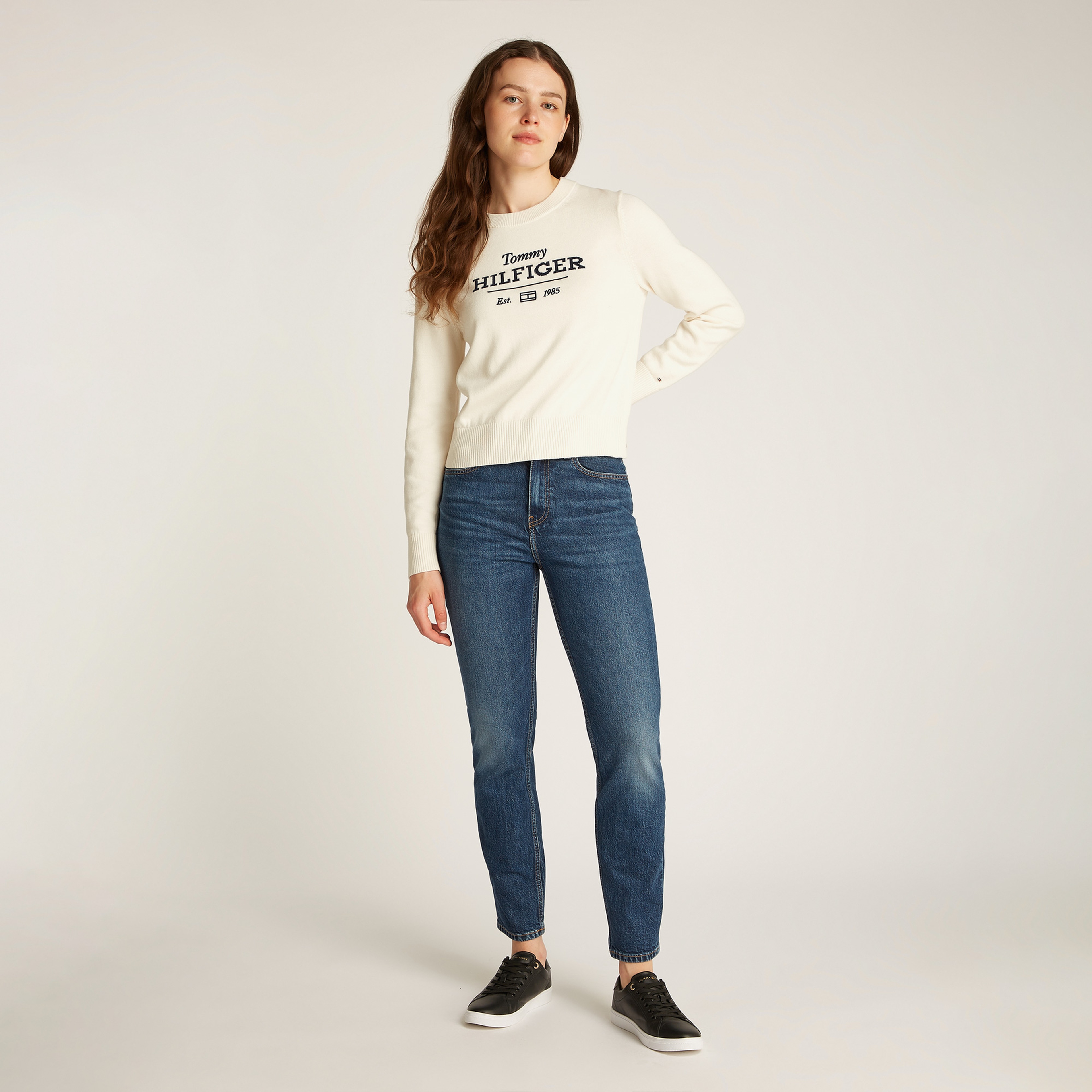 Tommy Hilfiger Kadın Krem Triko