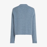 Tommy Hilfiger Textured Gold Button Lady Kadın Mavi Kazak
