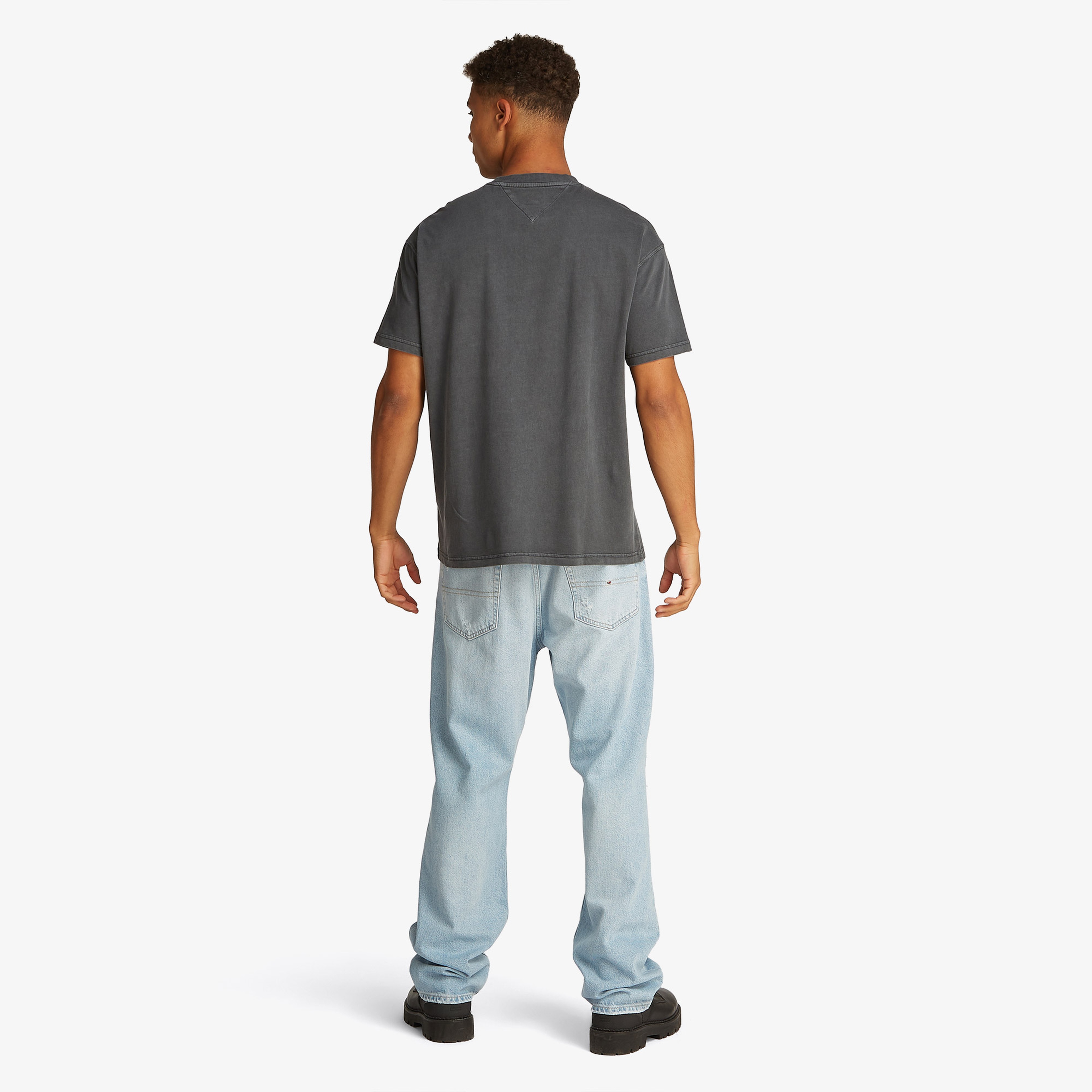 Tommy Jeans Relax Label Erkek Gri T-Shirt