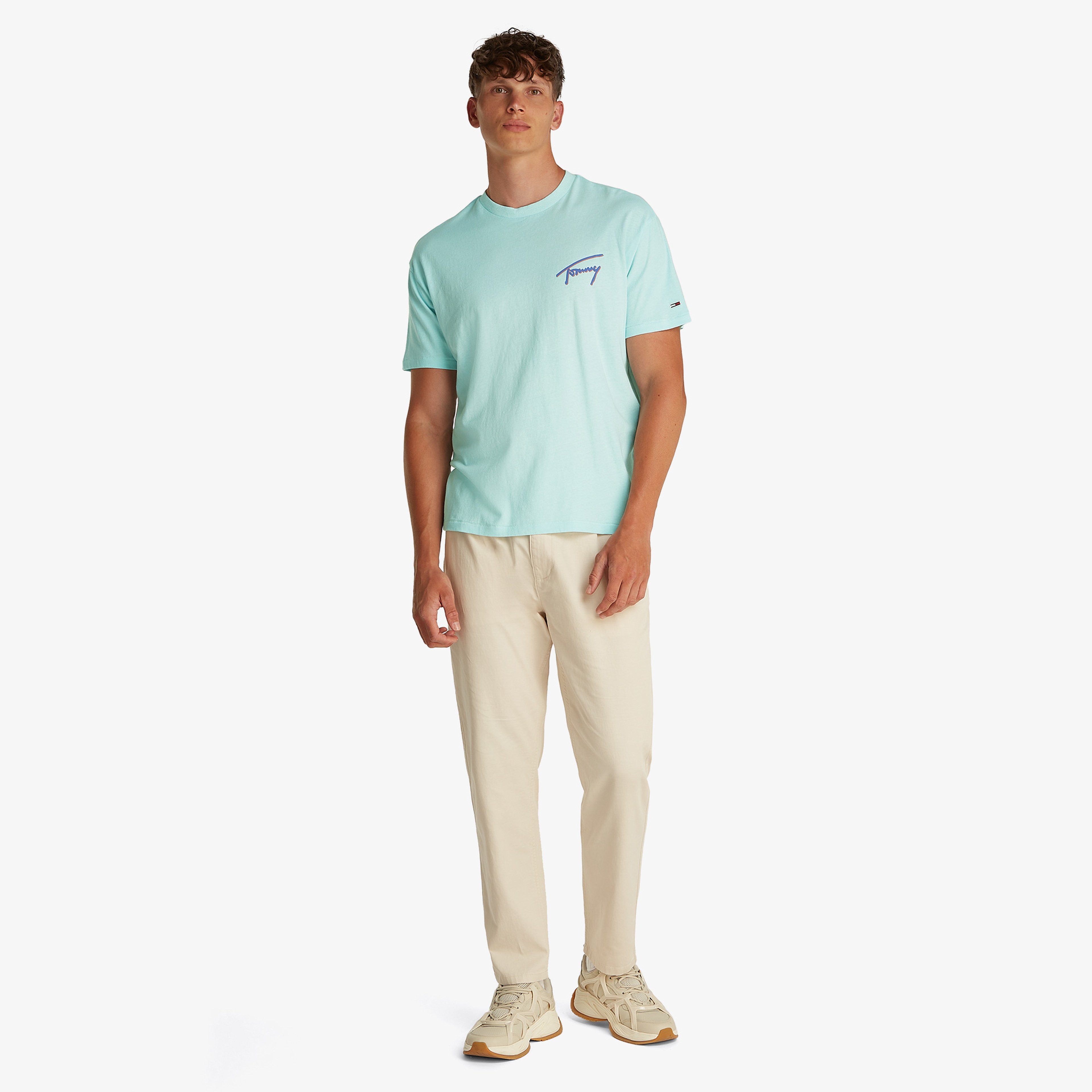 Tommy Jeans Relax Faded Graphic Erkek Yeşil T-Shirt