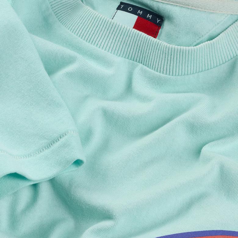 Tommy Jeans Relax Faded Graphic Erkek Yeşil T-Shirt