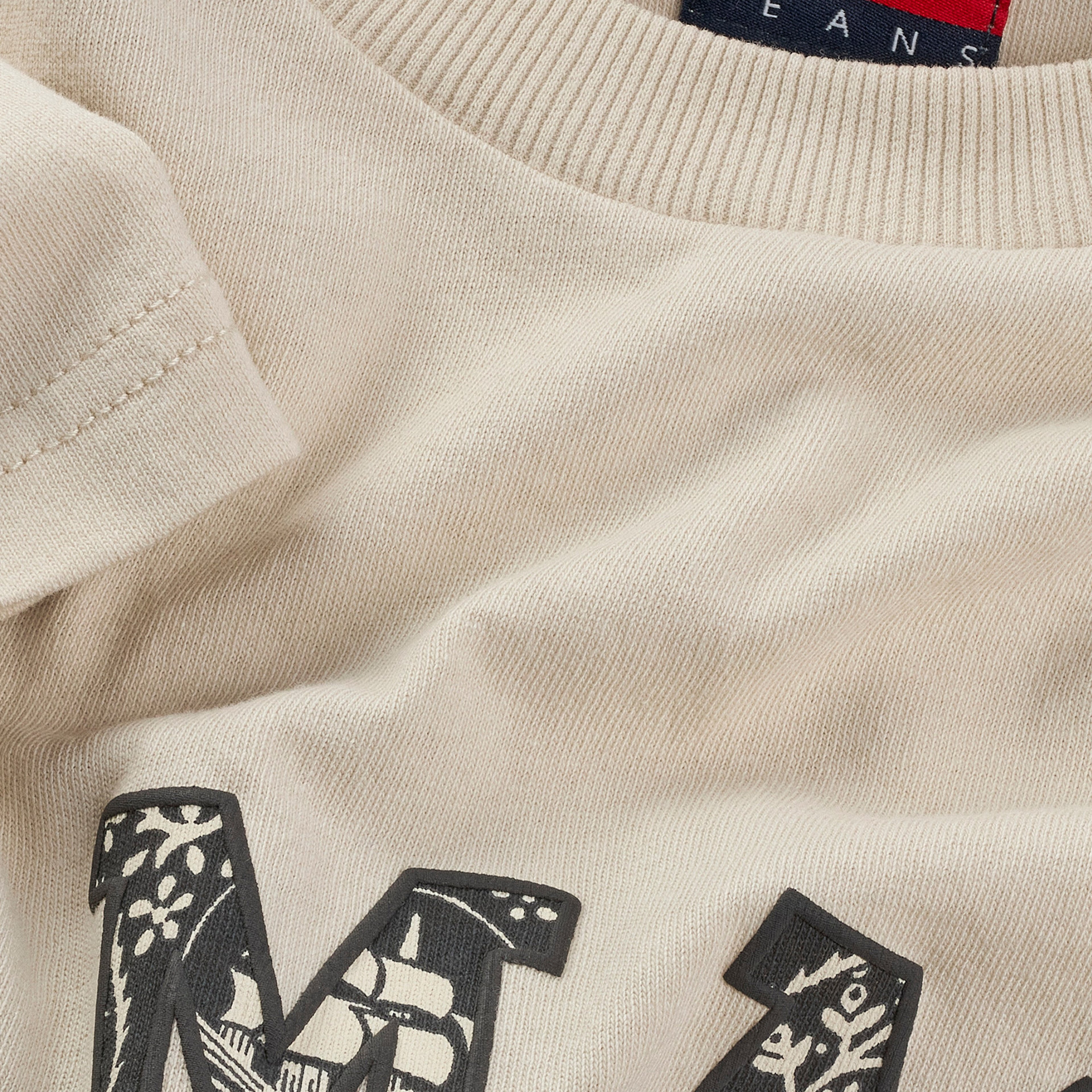 Tommy Jeans Reg Paisley College Ext Erkek Bej T-Shirt