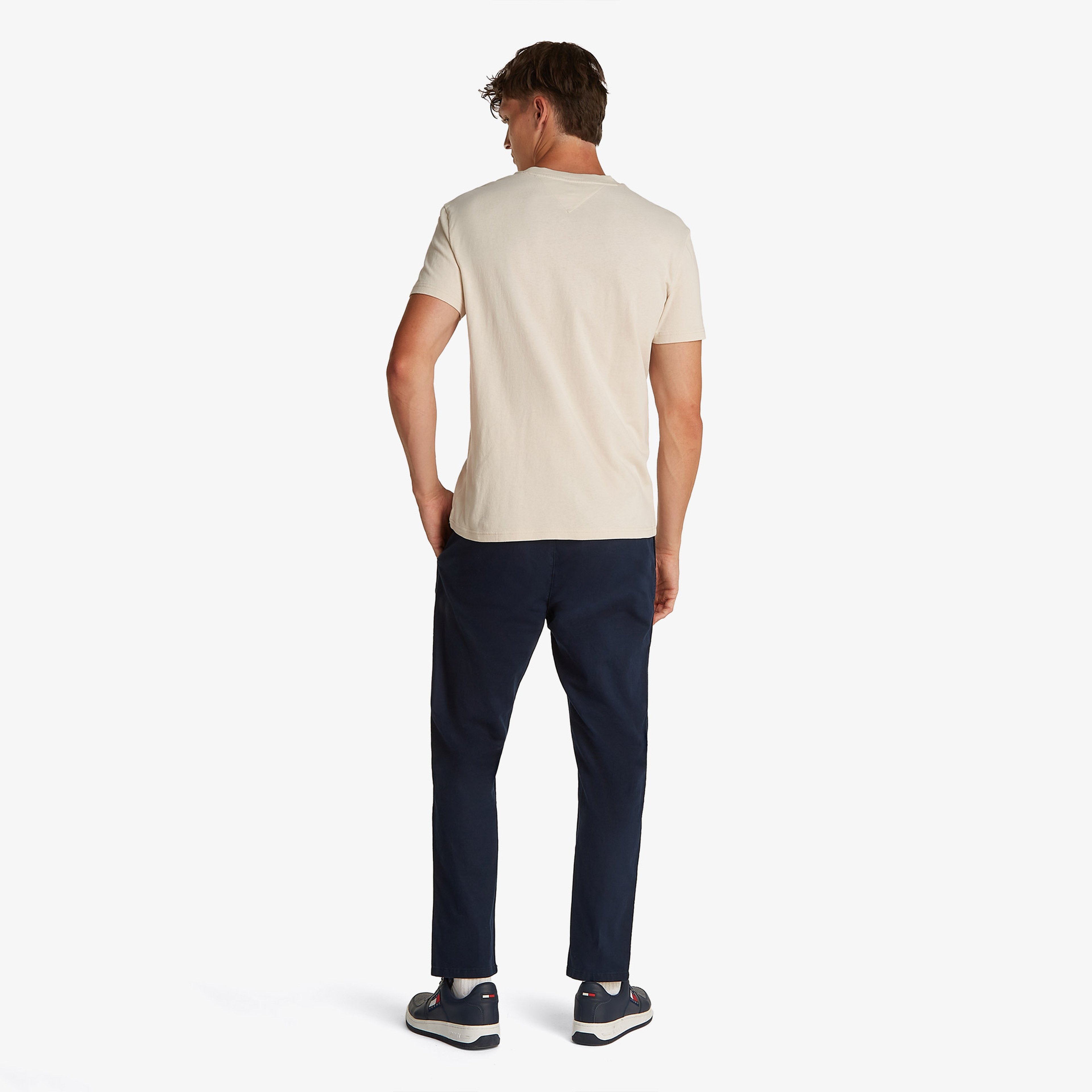 Tommy Jeans Reg Paisley College Ext Erkek Bej T-Shirt