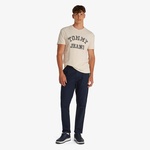 Tommy Jeans Reg Paisley College Ext Erkek Bej T-Shirt
