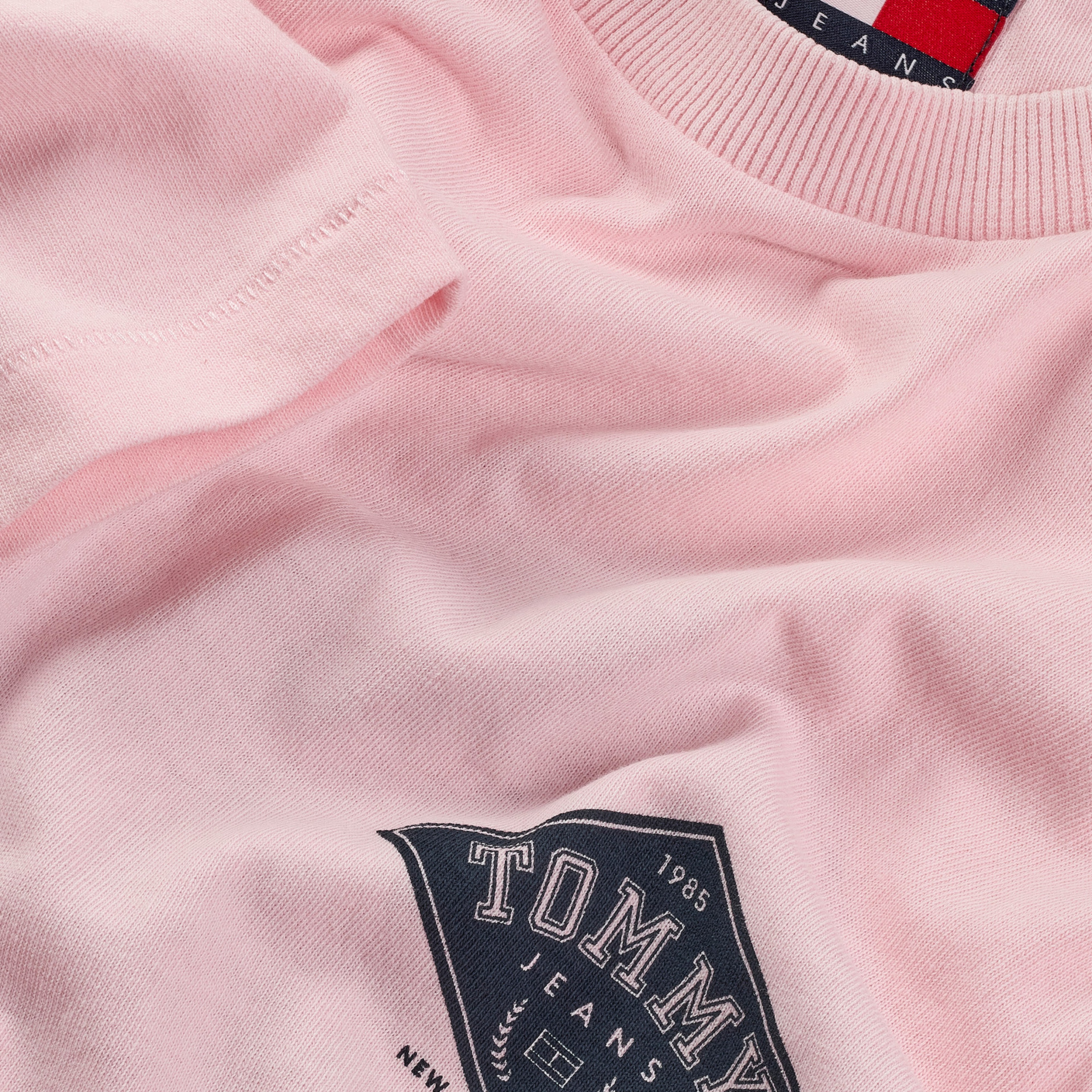 Tommy Jeans Relax Varsity Graphics Erkek Pembe T-Shirt