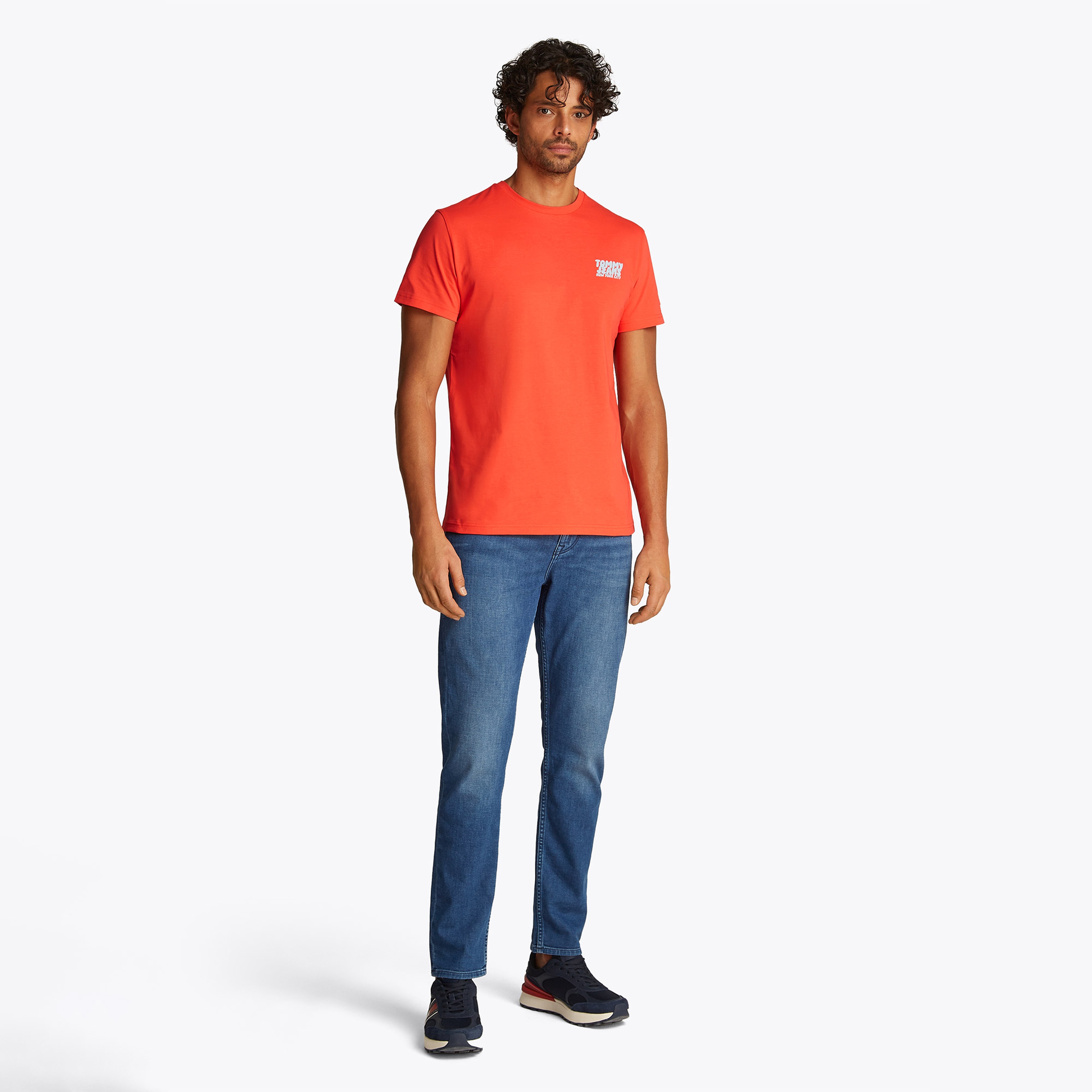 Tommy Jeans Slim Bubble Print Ext Erkek Turuncu T-Shirt