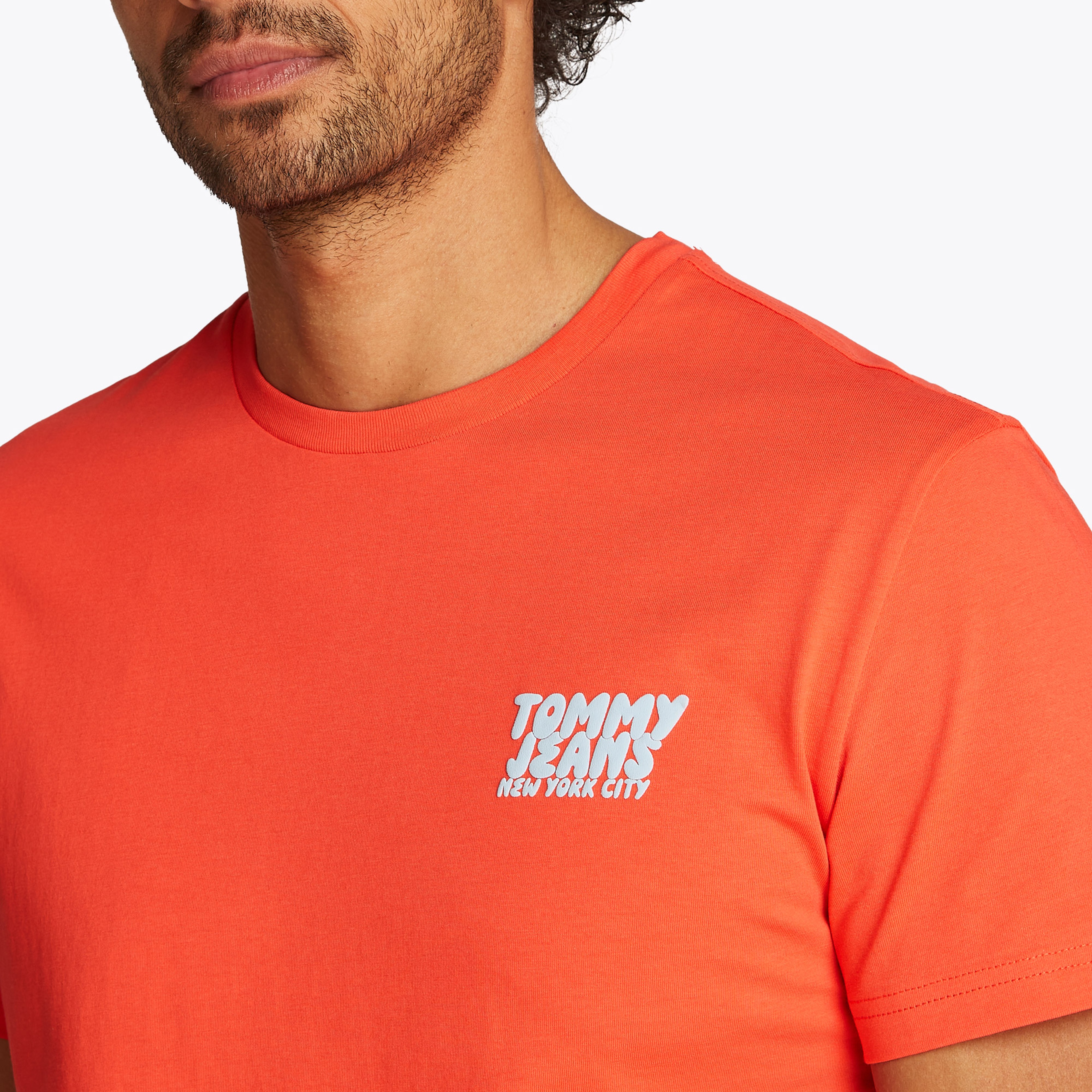 Tommy Jeans Slim Bubble Print Ext Erkek Turuncu T-Shirt