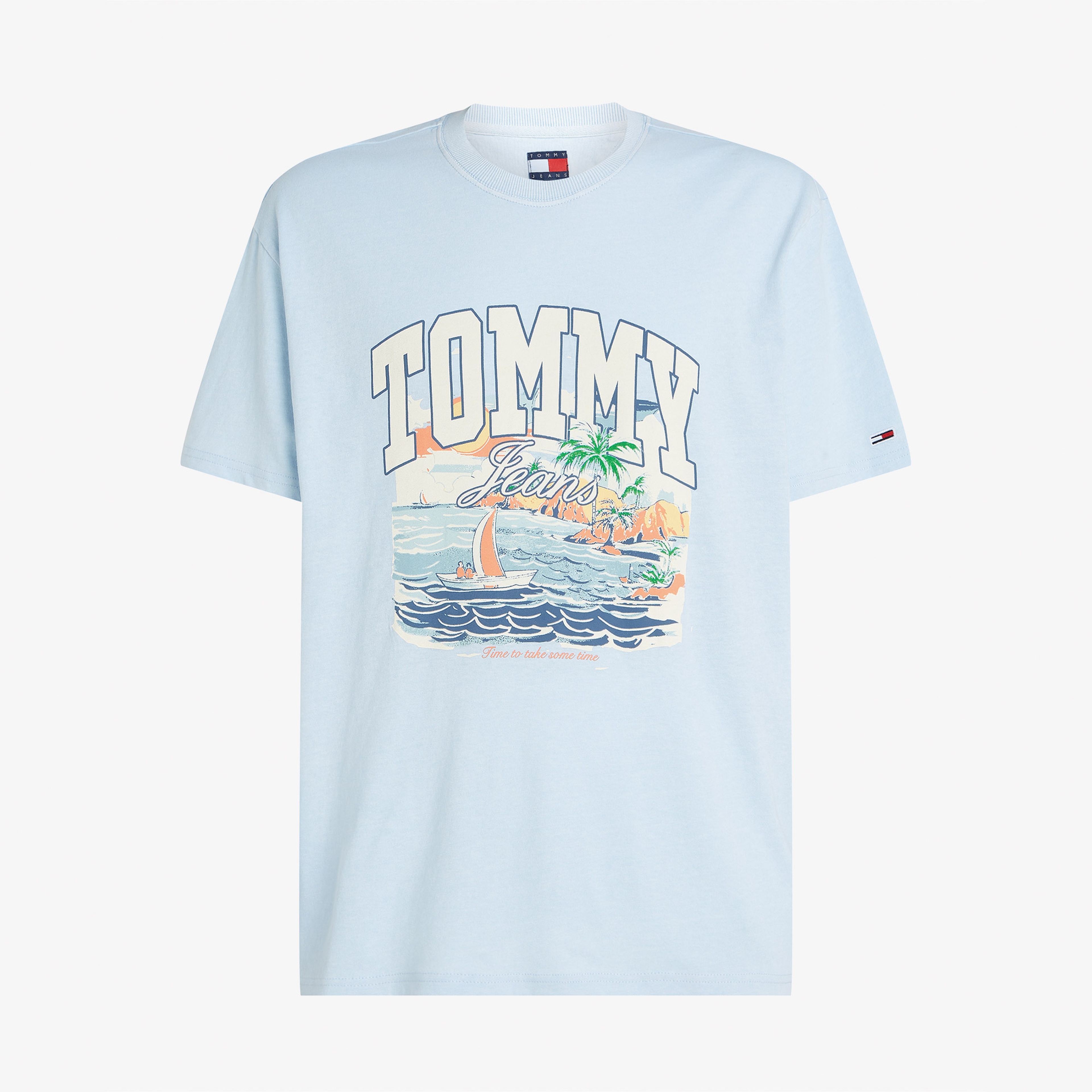 Tommy Jeans Relax Arch Sailing Erkek Mavi T-Shirt
