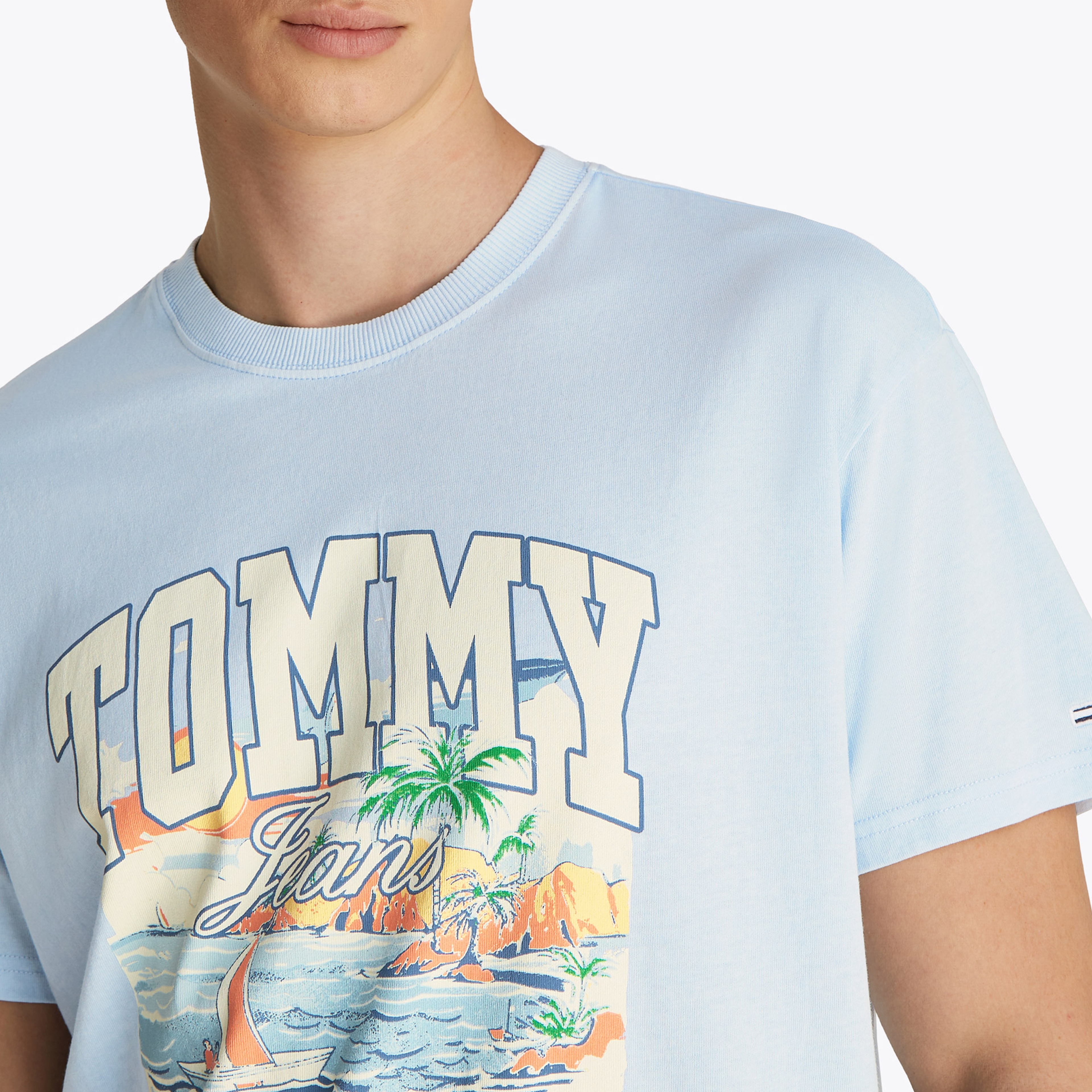 Tommy Jeans Relax Arch Sailing Erkek Mavi T-Shirt