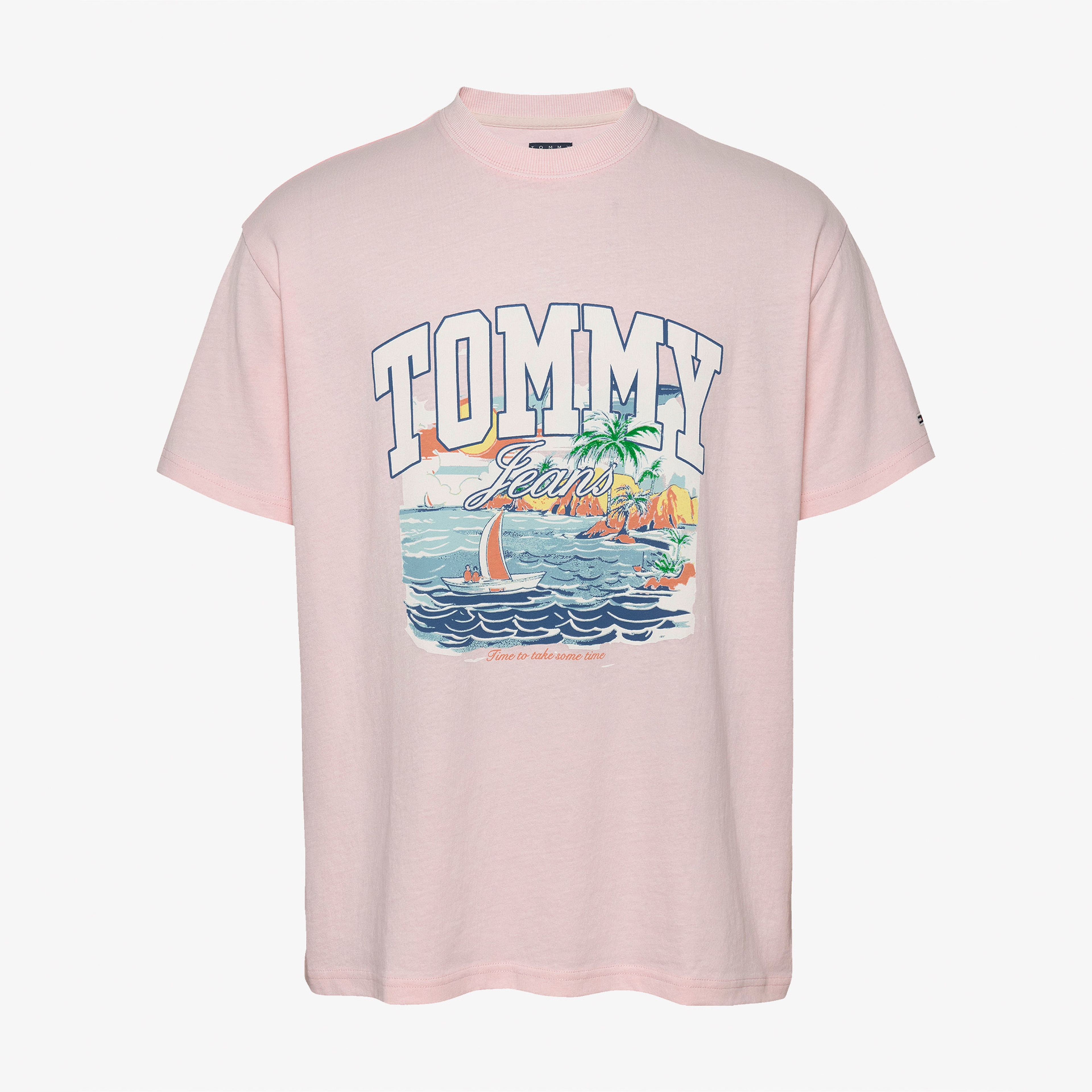 Tommy Jeans Relax Arch Sailing Erkek Pembe T-Shirt