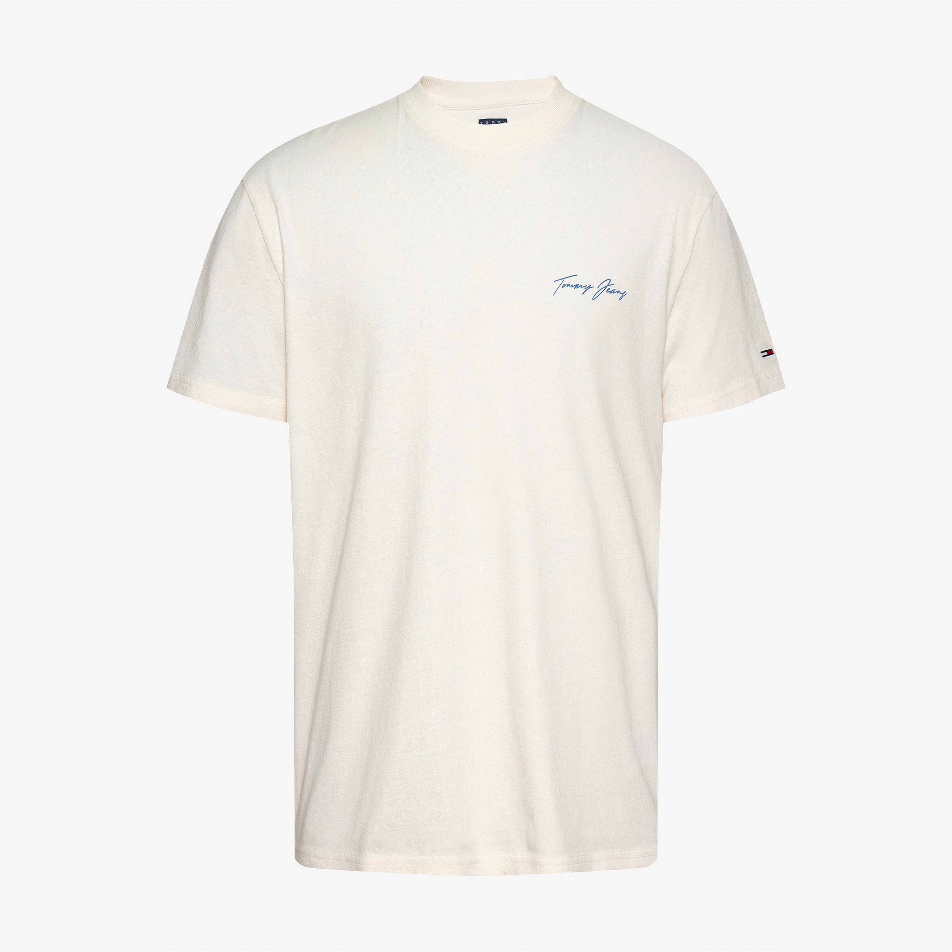 Tommy Jeans Reg Sig Sailing Ext Erkek Beyaz T-Shirt