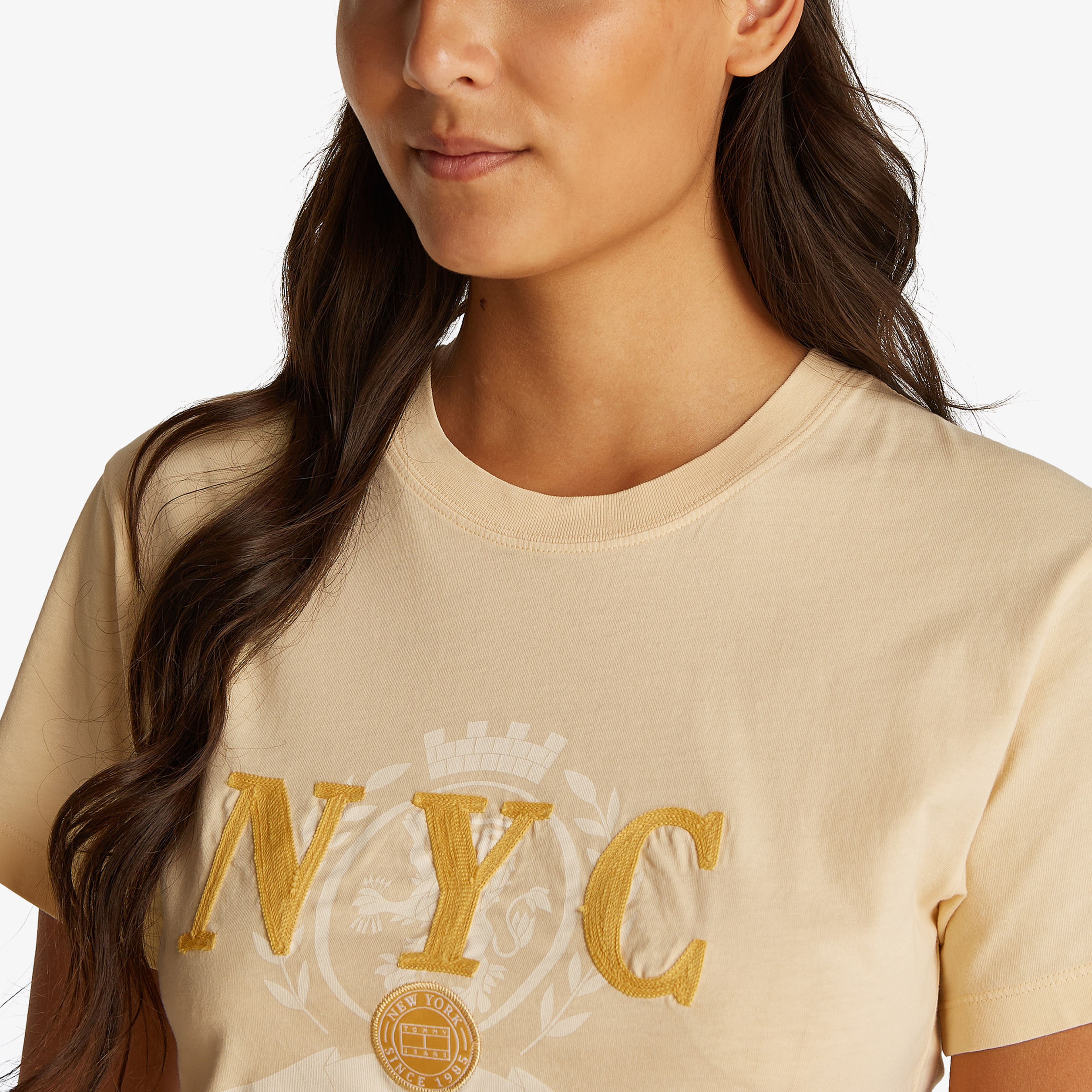 Tommy Jeans Tjcw Varsity Graphic Kadın Sarı T-Shirt