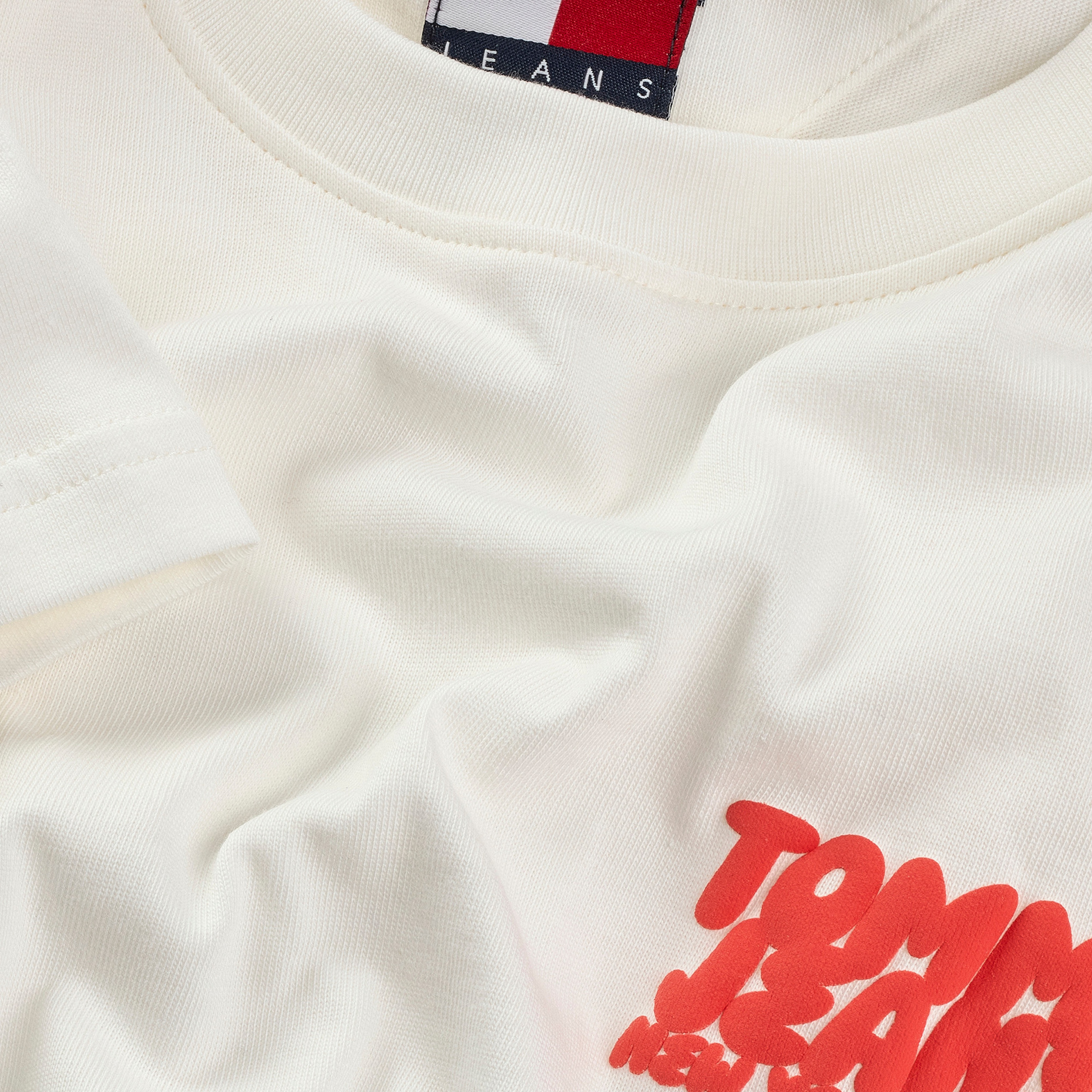 Tommy Jeans Reg Tj Bubble Kadın Beyaz T-Shirt