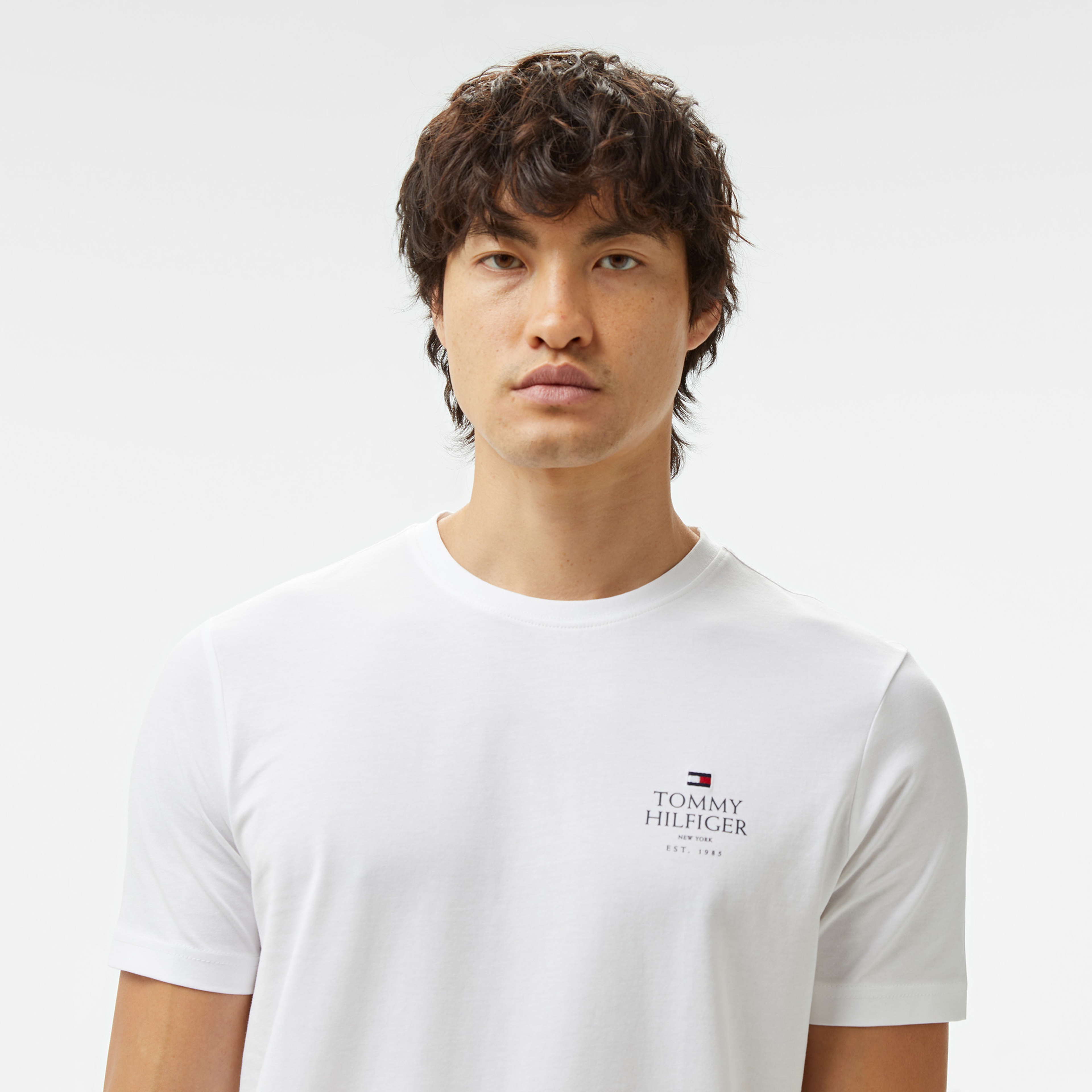 Tommy Hilfiger Hilfiger Stack Erkek Beyaz T-Shirt