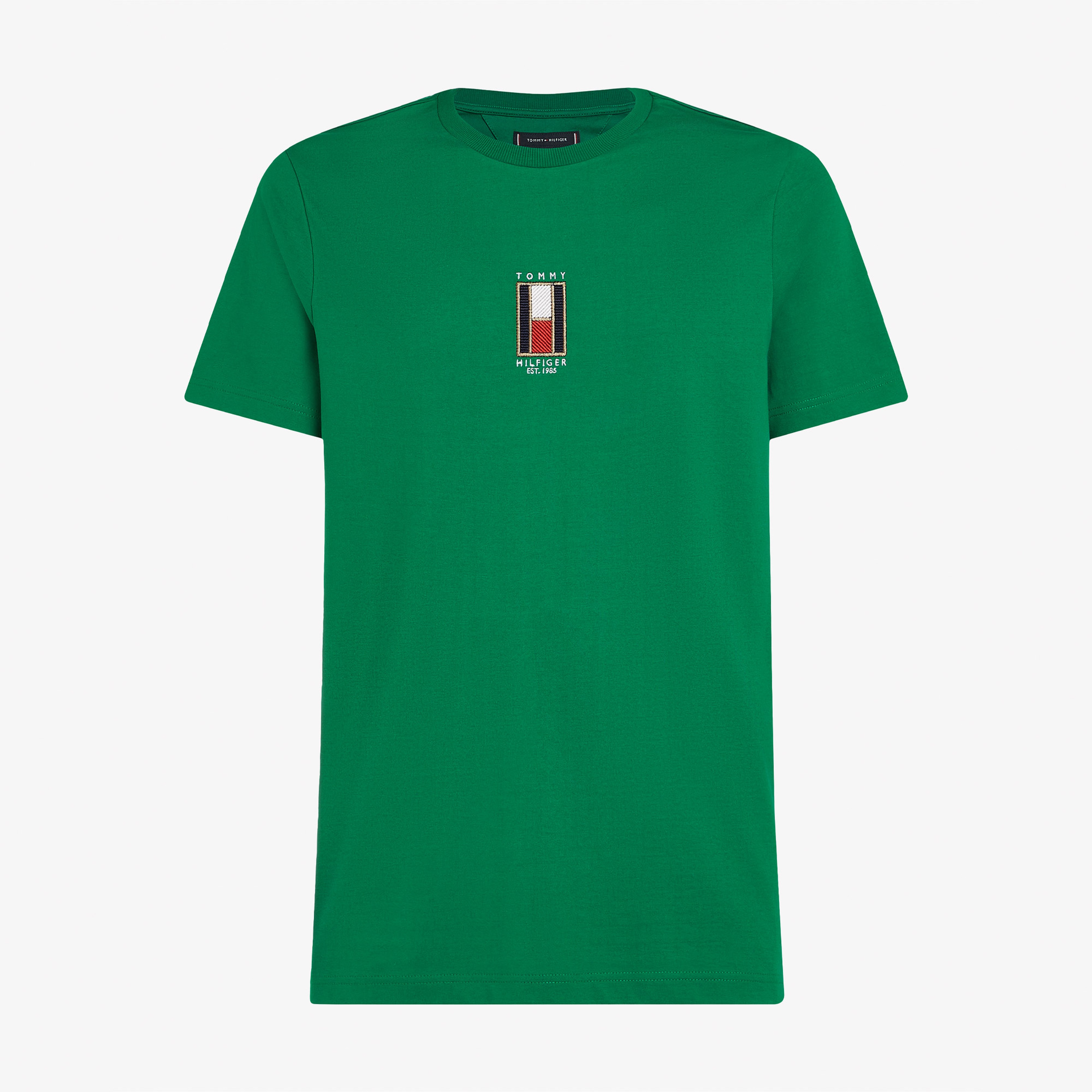 Tommy Hilfiger Vertical Flag Erkek Yeşil T-Shirt