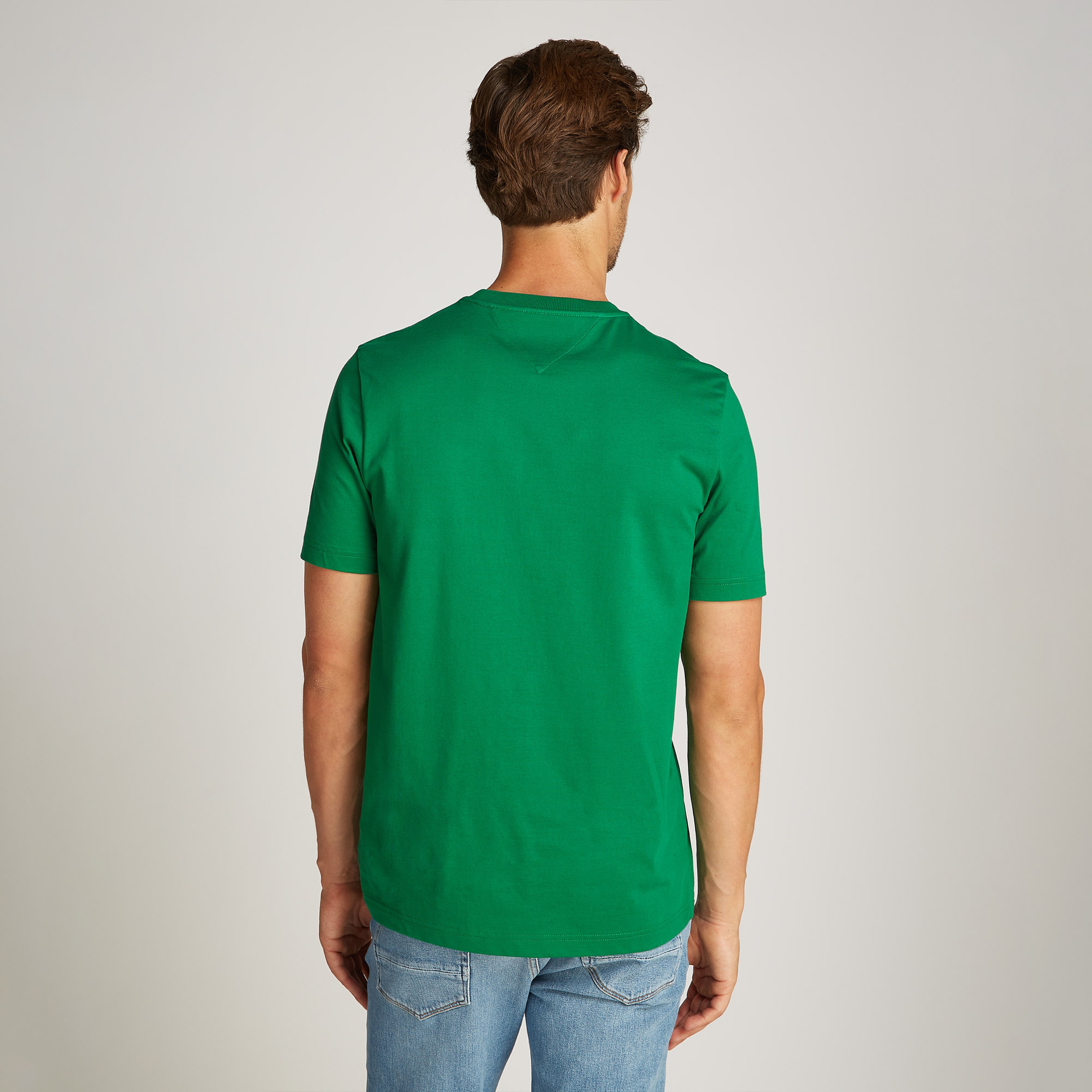 Tommy Hilfiger Vertical Flag Erkek Yeşil T-Shirt