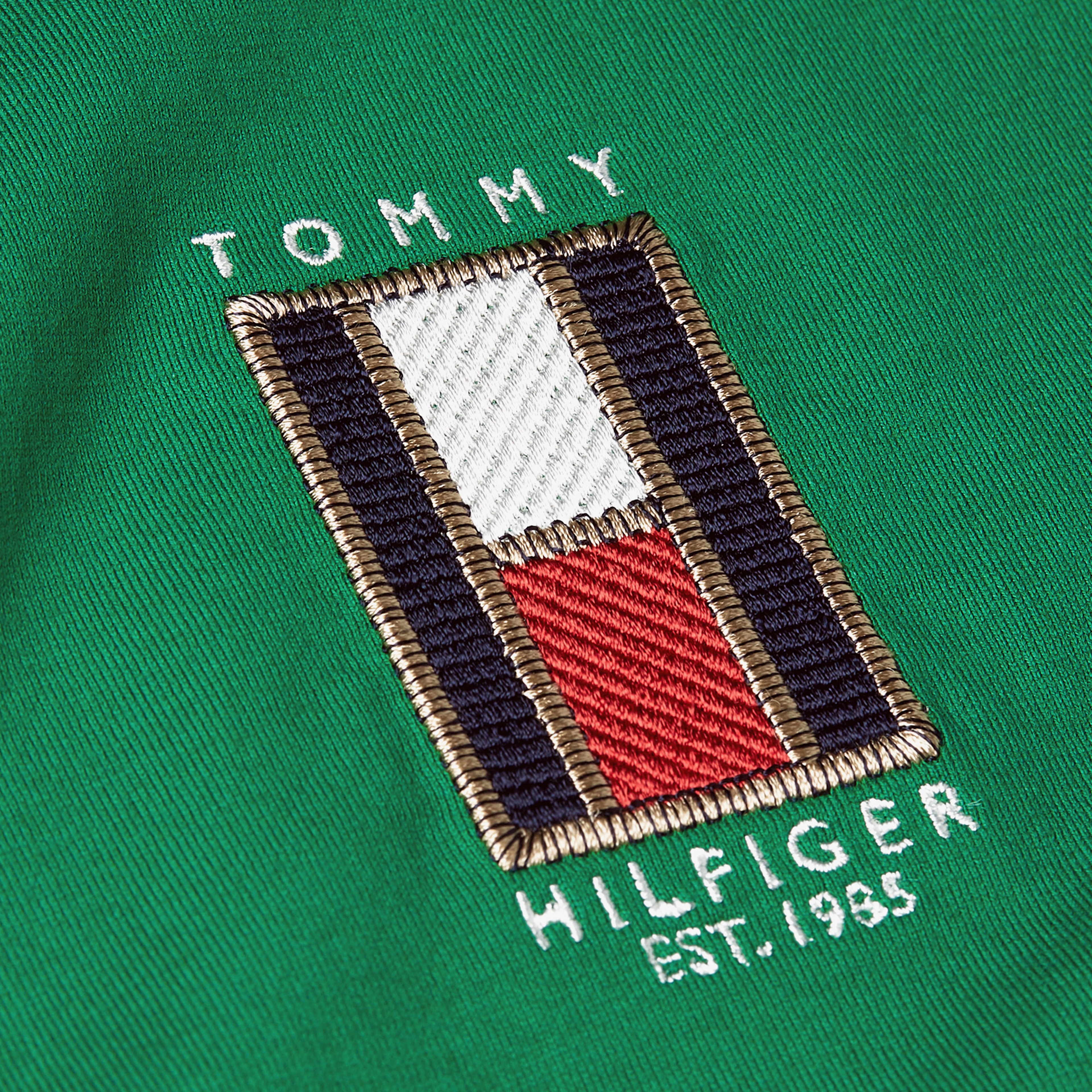 Tommy Hilfiger Vertical Flag Erkek Yeşil T-Shirt