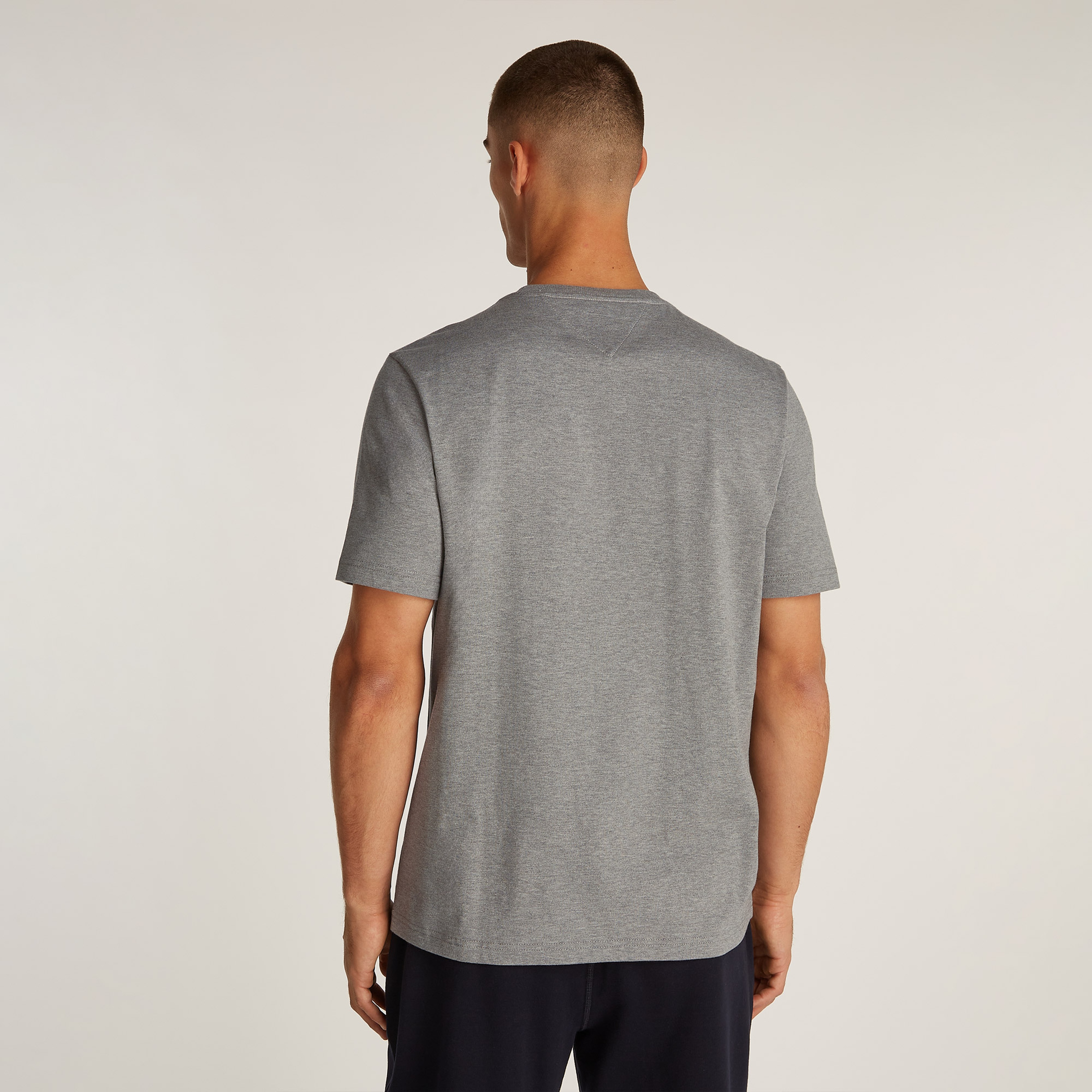 Tommy Hilfiger Vertical Flag Erkek Gri T-Shirt