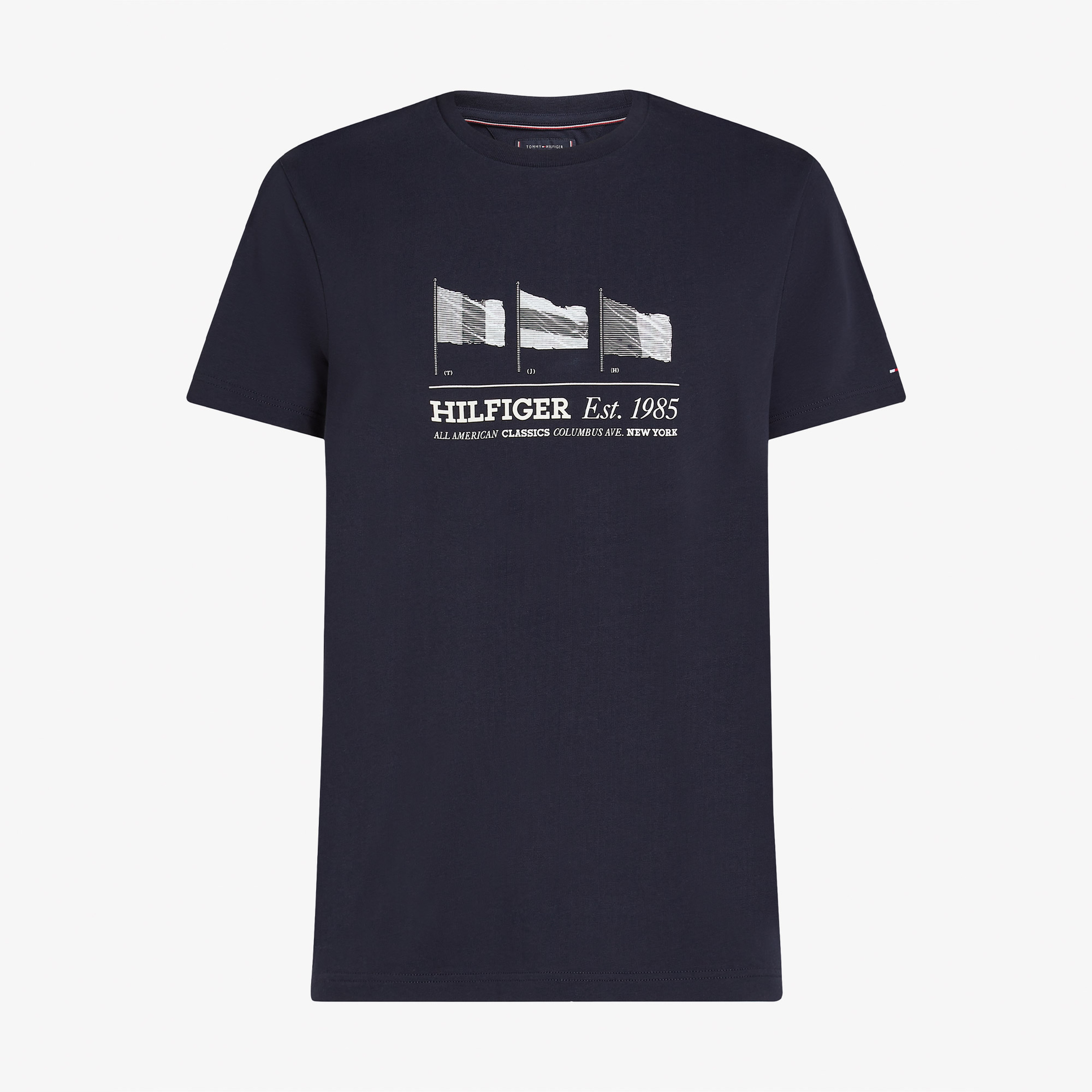 Tommy Hilfiger Flags Erkek Mavi T-Shirt
