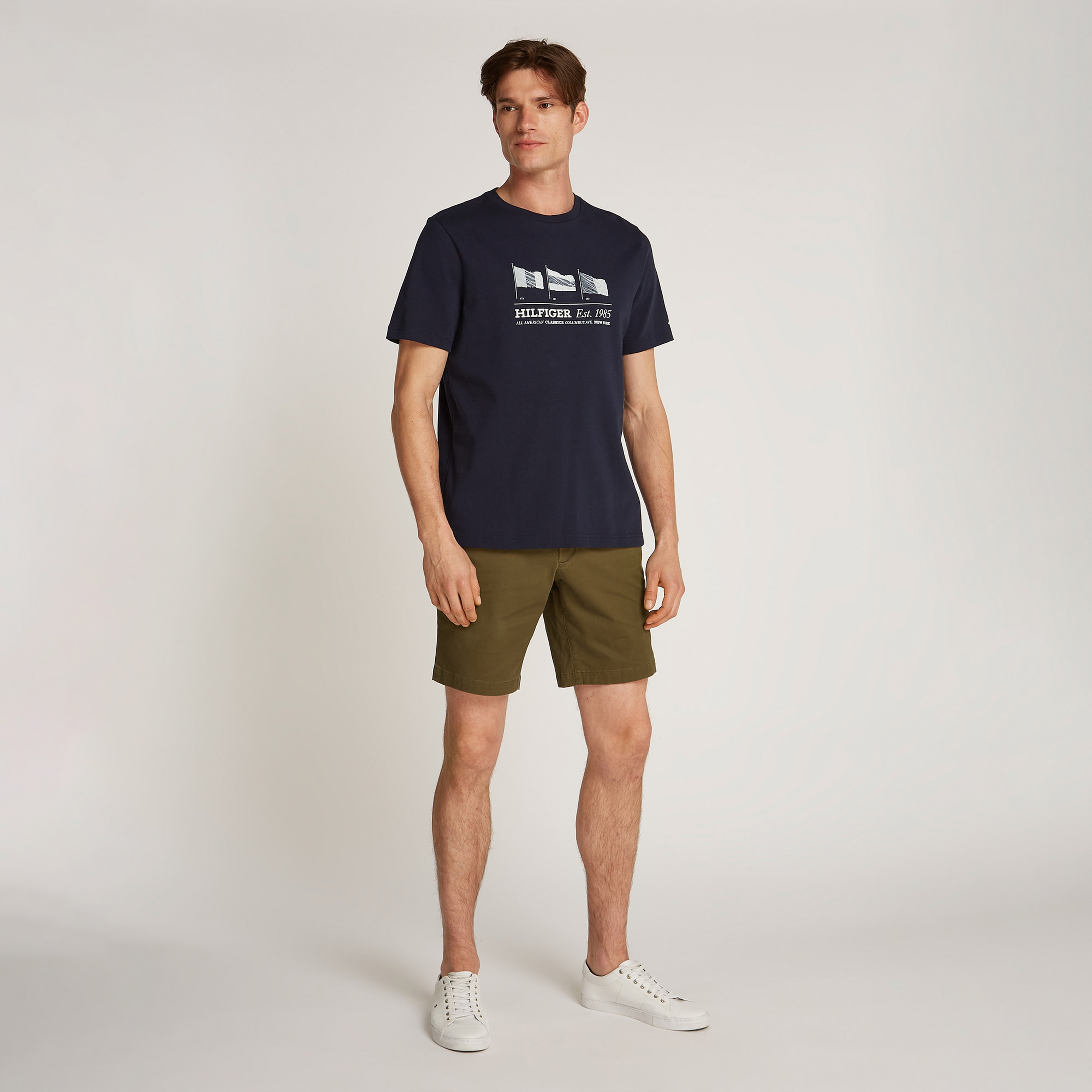 Tommy Hilfiger Flags Erkek Mavi T-Shirt