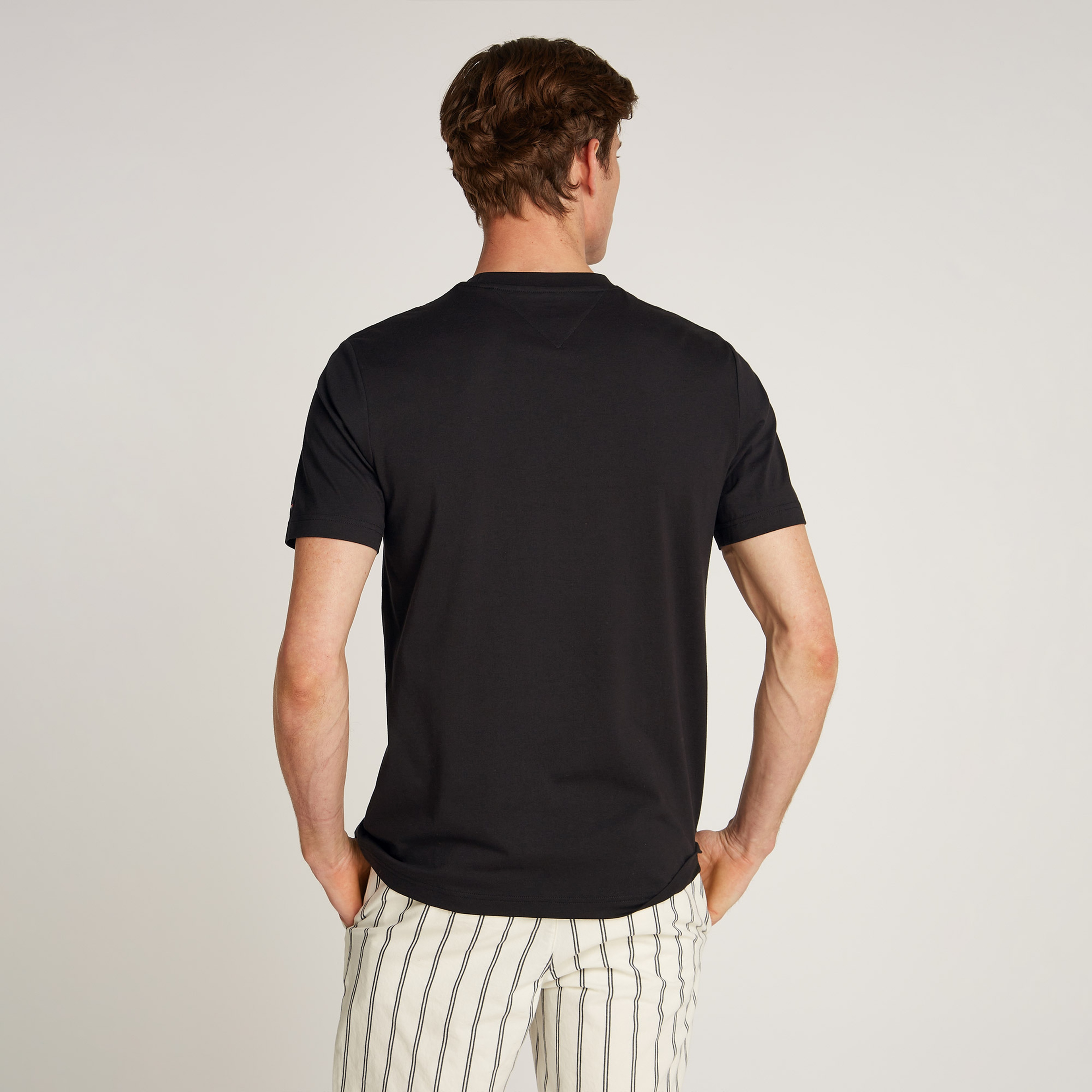 Tommy Hilfiger Central Chest Stripe Erkek Siyah T-Shirt