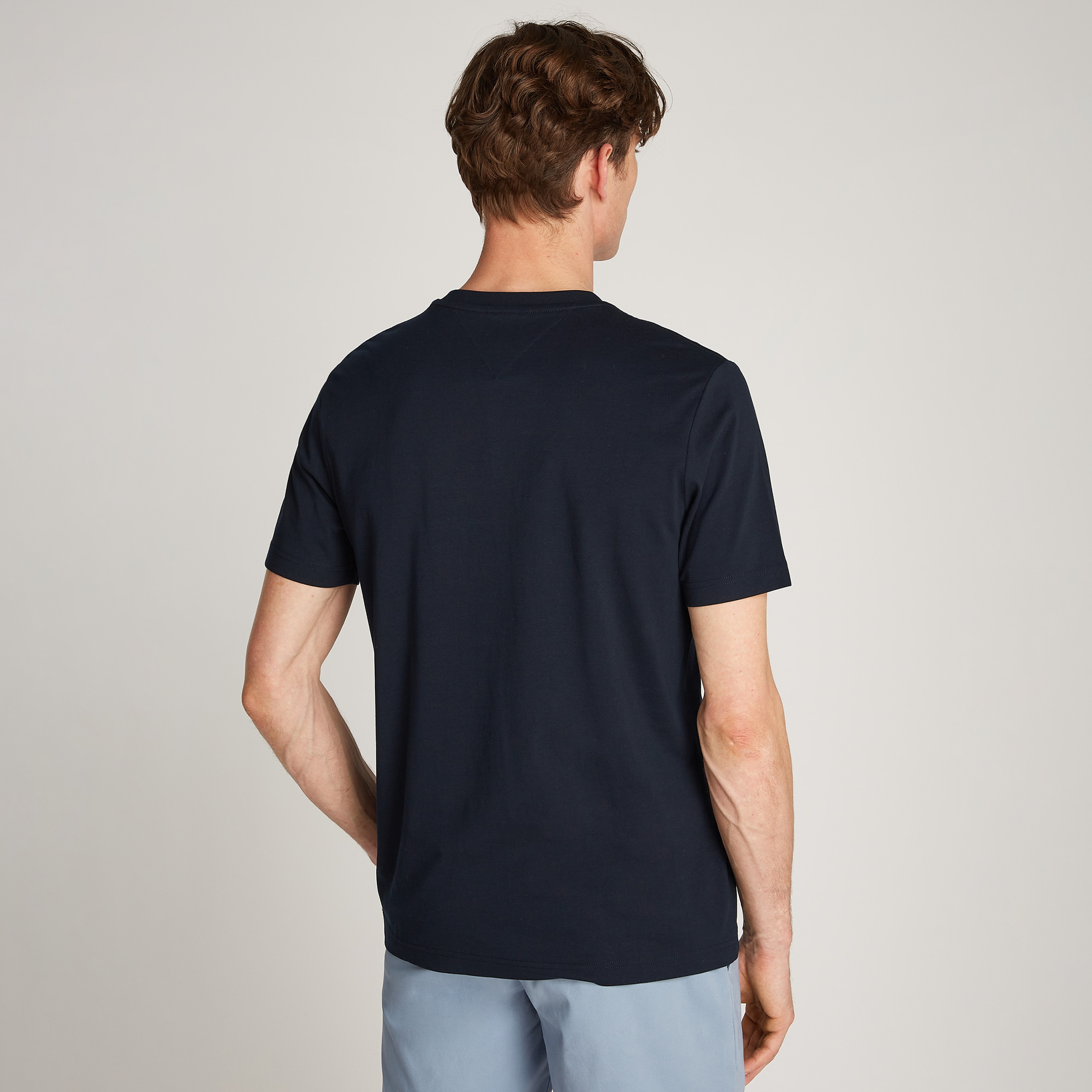 Tommy Hilfiger Central Chest Stripe Erkek Mavi T-Shirt