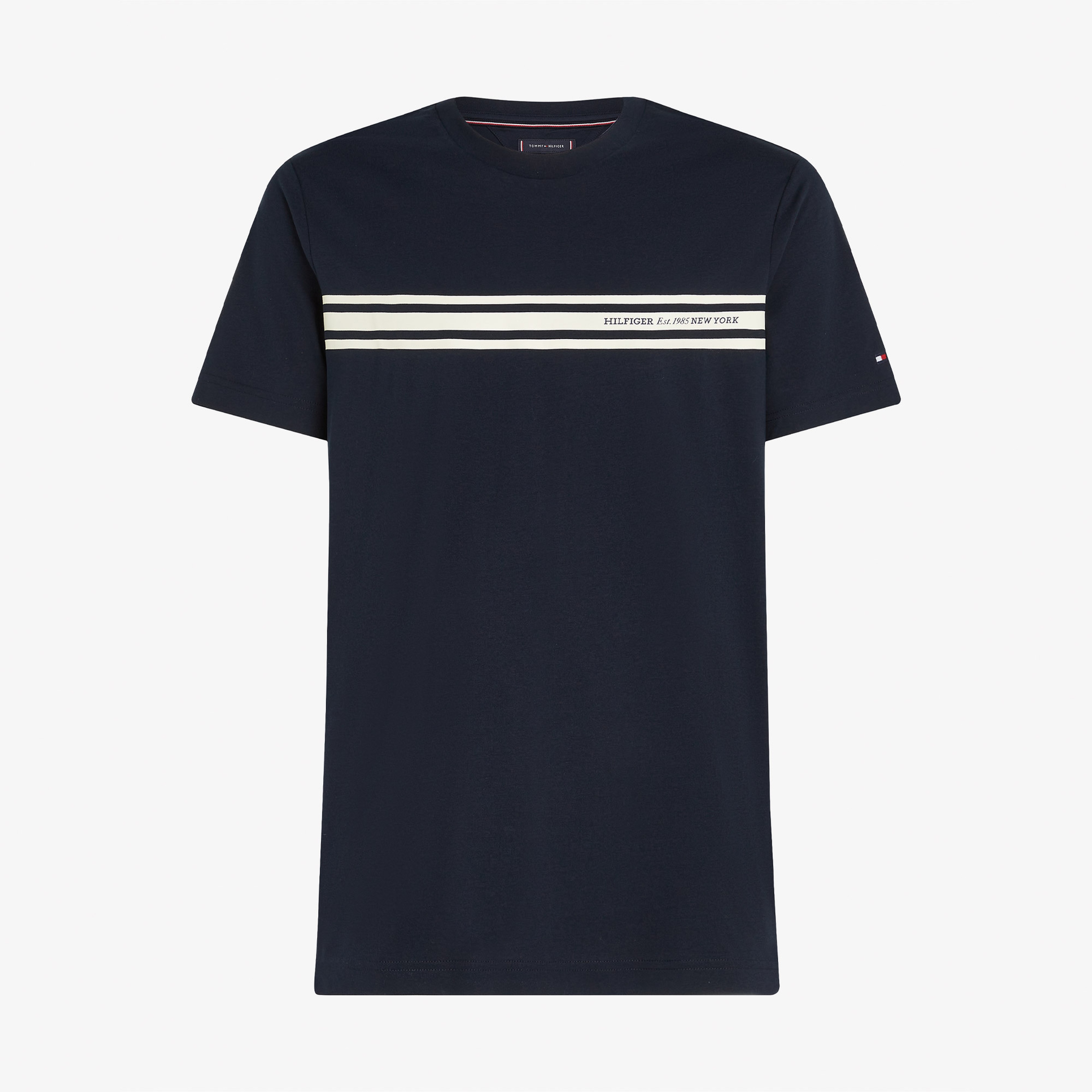 Tommy Hilfiger Central Chest Stripe Erkek Mavi T-Shirt