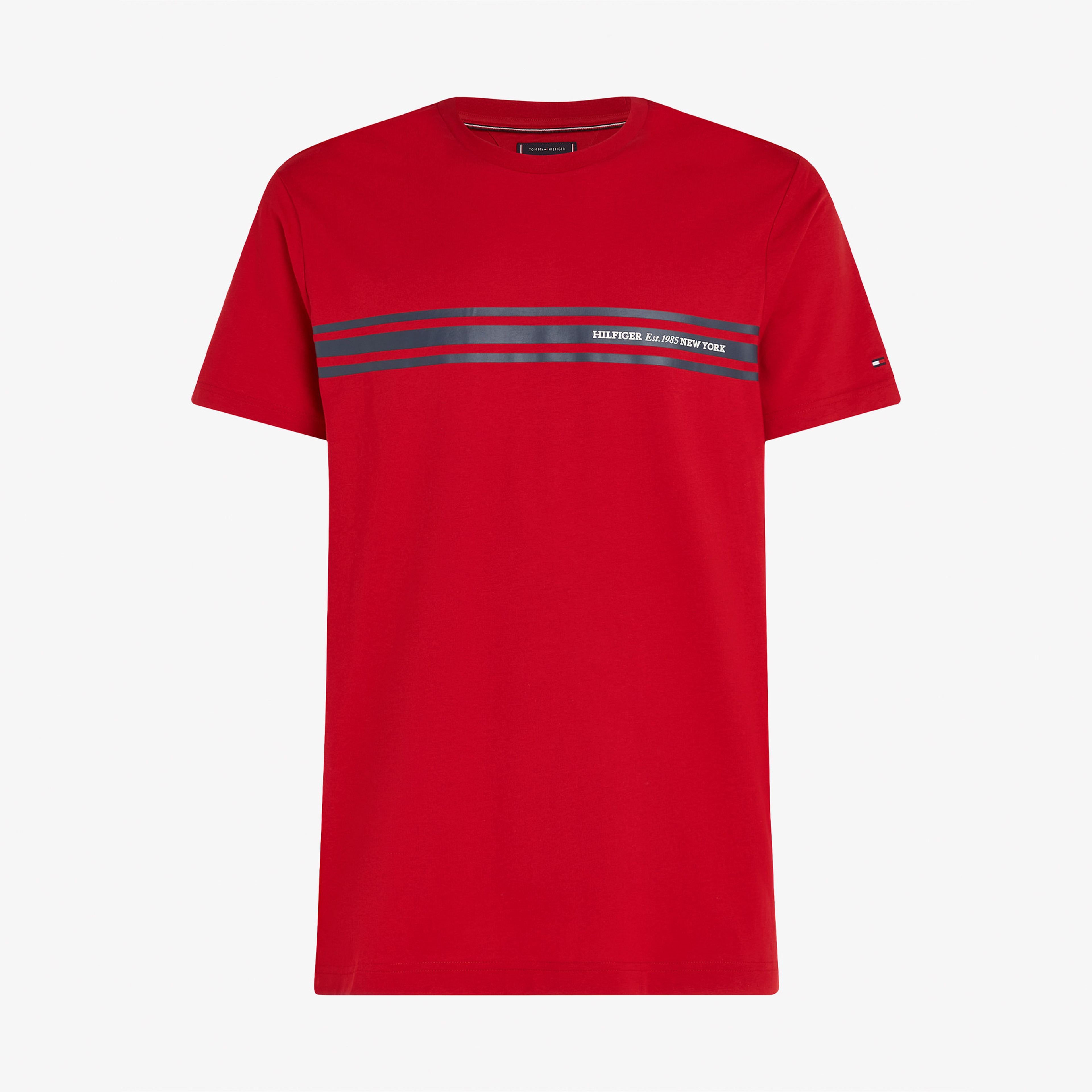 Tommy Hilfiger Central Chest Stripe Erkek Kırmızı T-Shirt