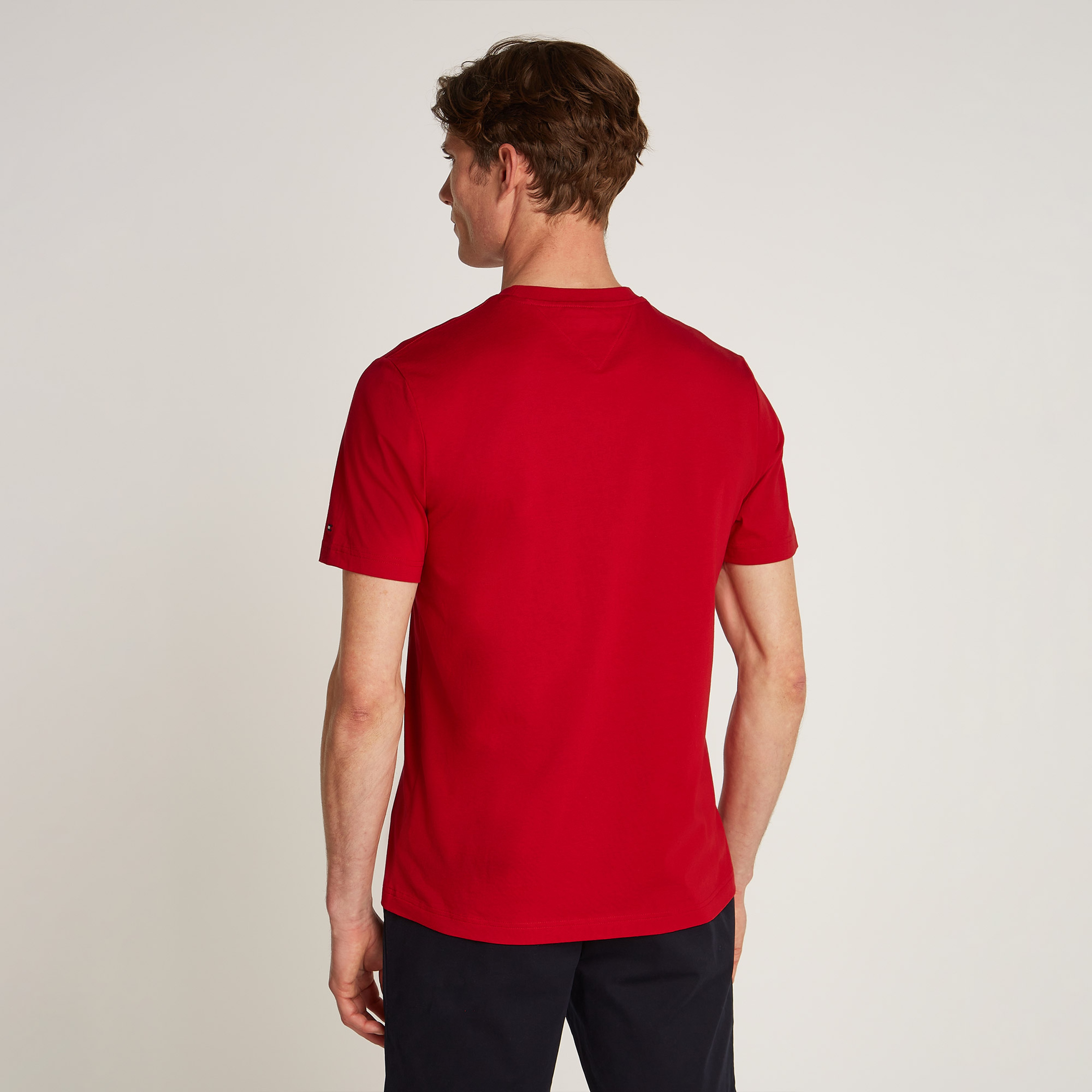 Tommy Hilfiger Central Chest Stripe Erkek Kırmızı T-Shirt