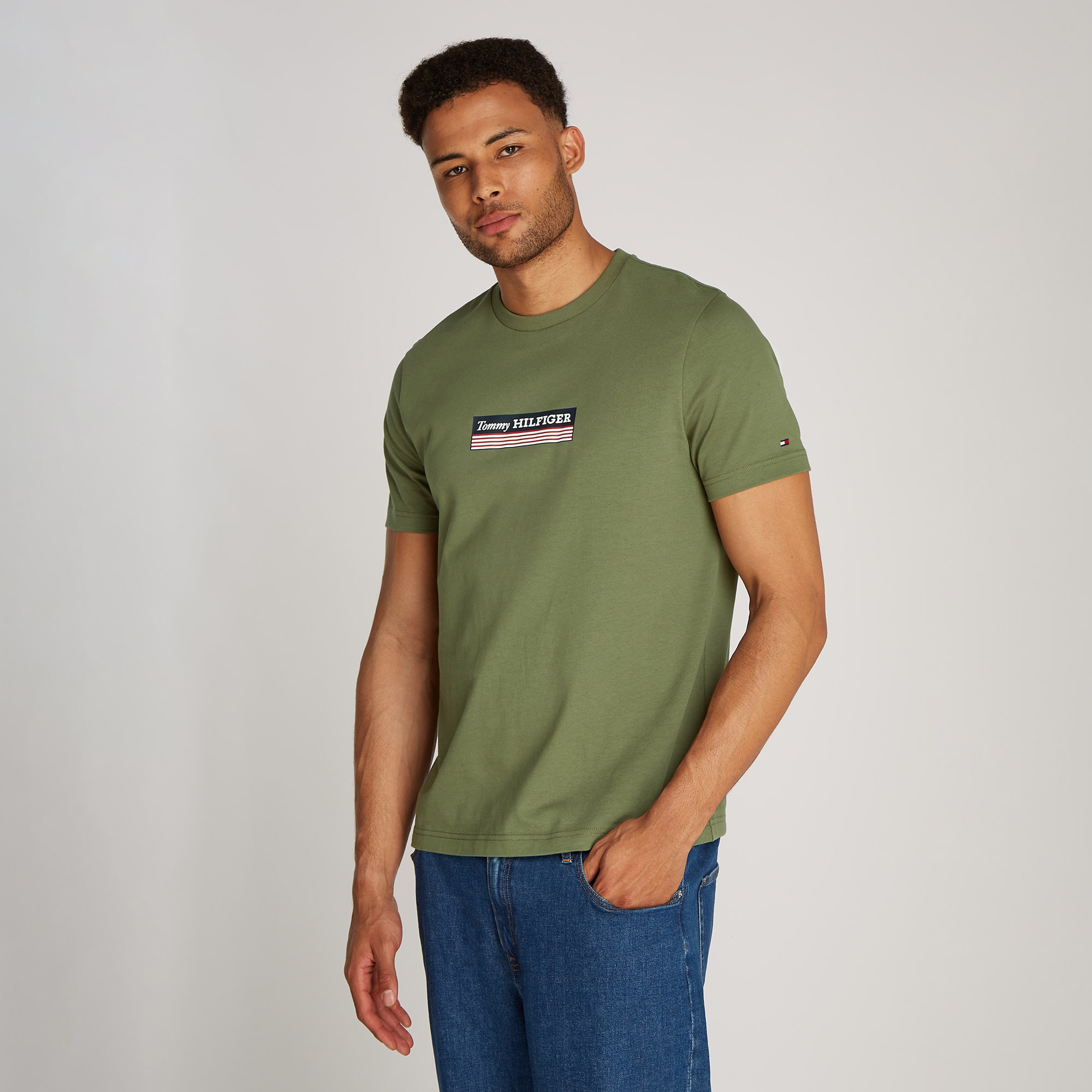 Tommy Hilfiger Box Erkek Yeşil T-Shirt