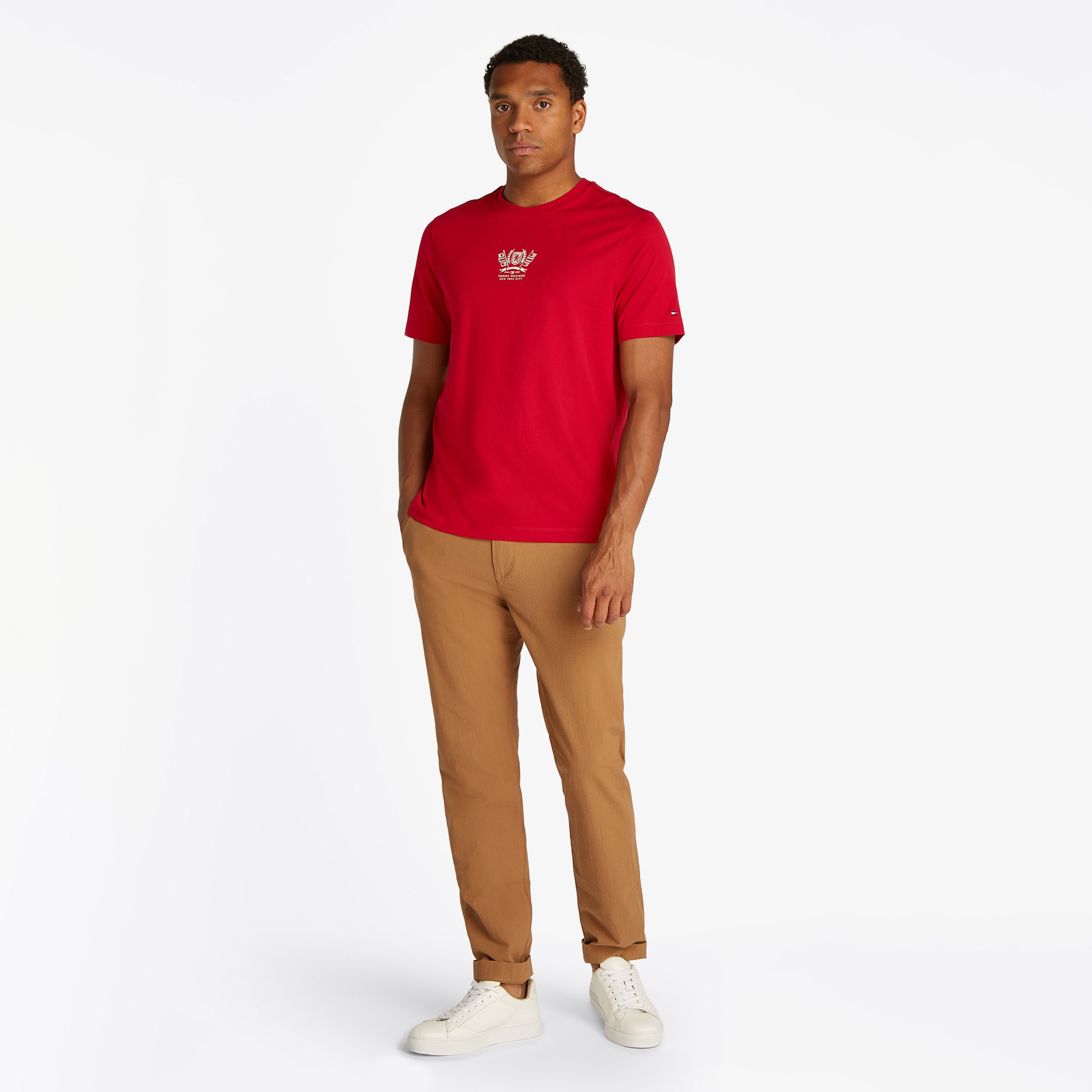 Tommy Hilfiger Crest Embro Erkek Kırmızı T-Shirt