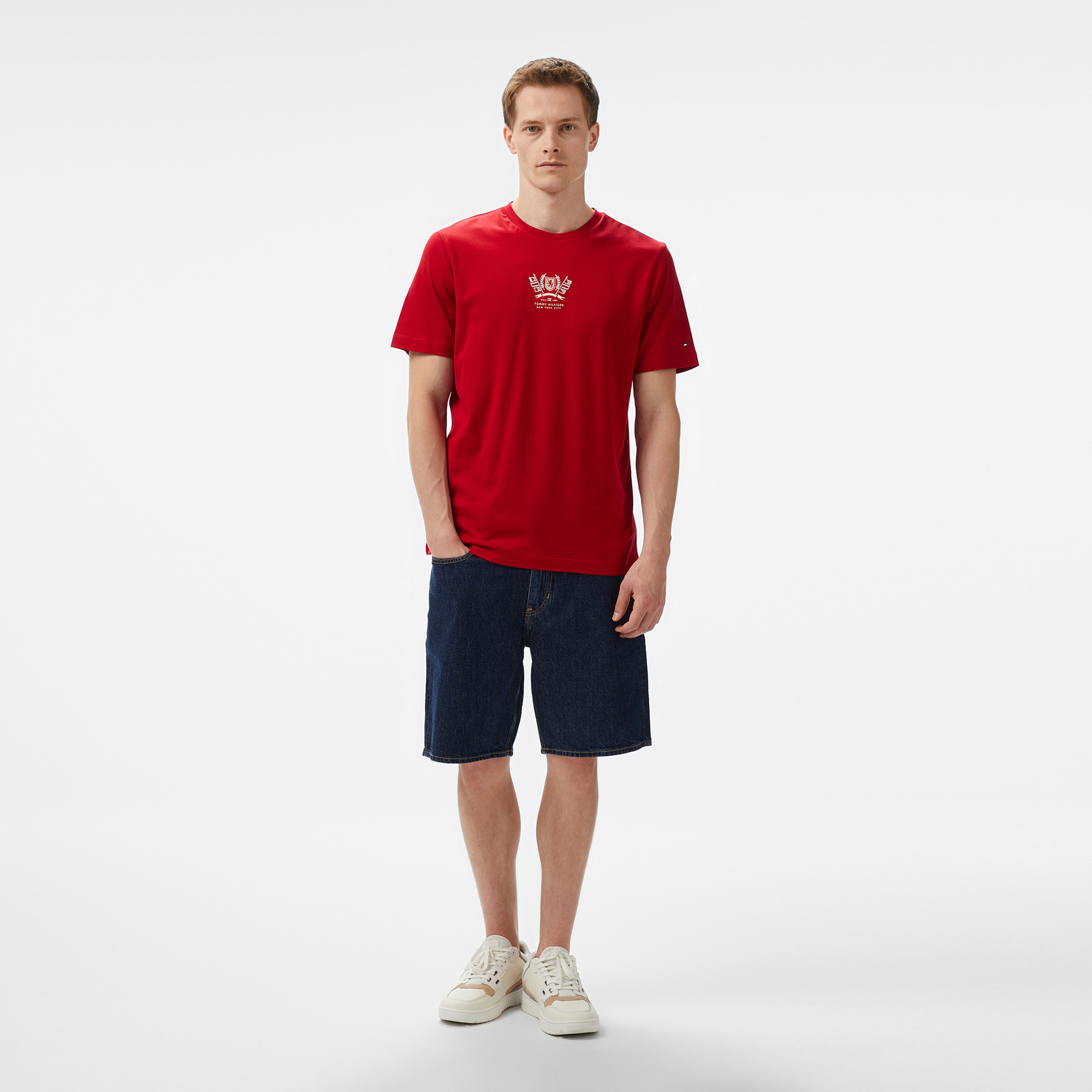 Tommy Hilfiger Crest Embro Erkek Kırmızı T-Shirt