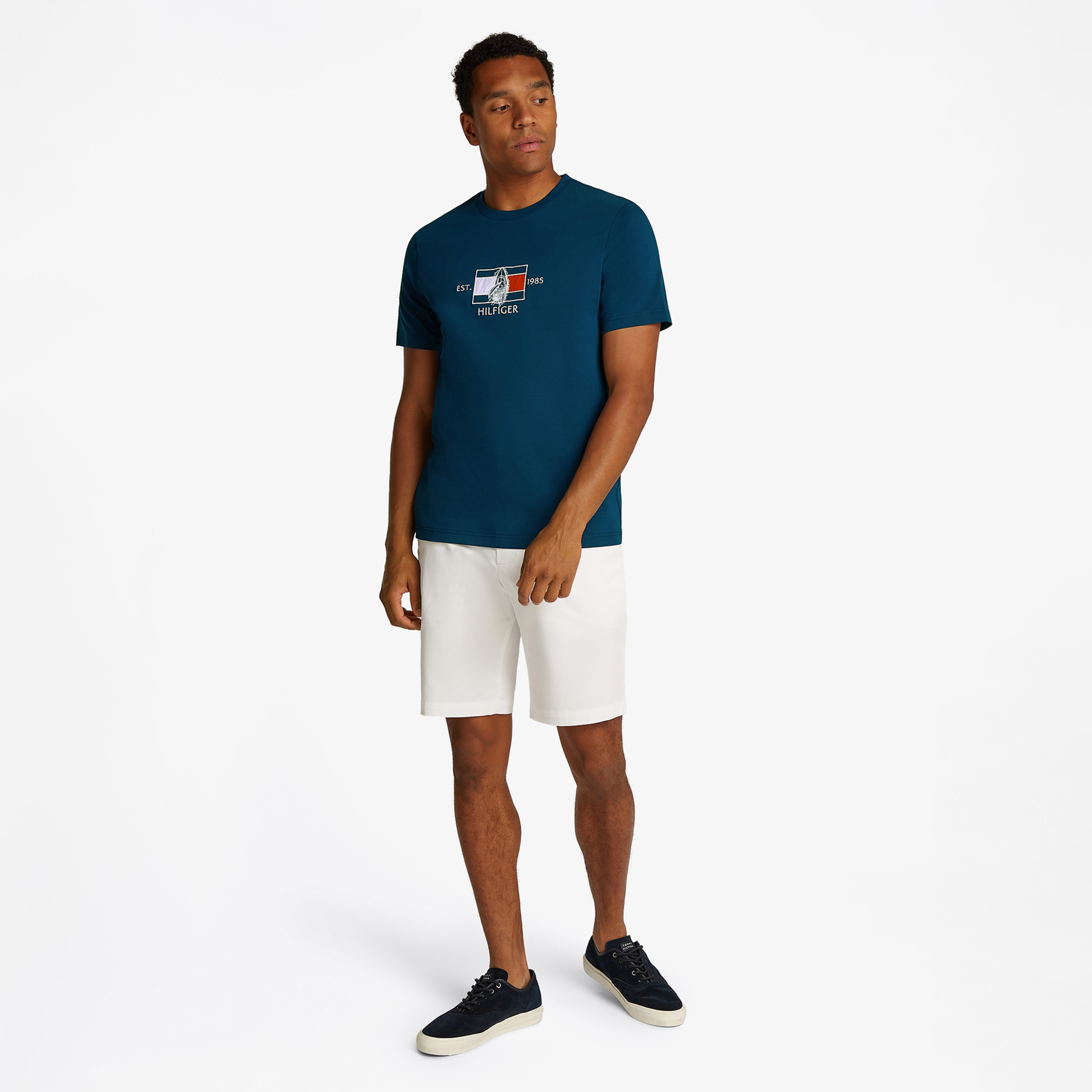 Tommy Hilfiger Flag Sailing Erkek Mavi T-Shirt