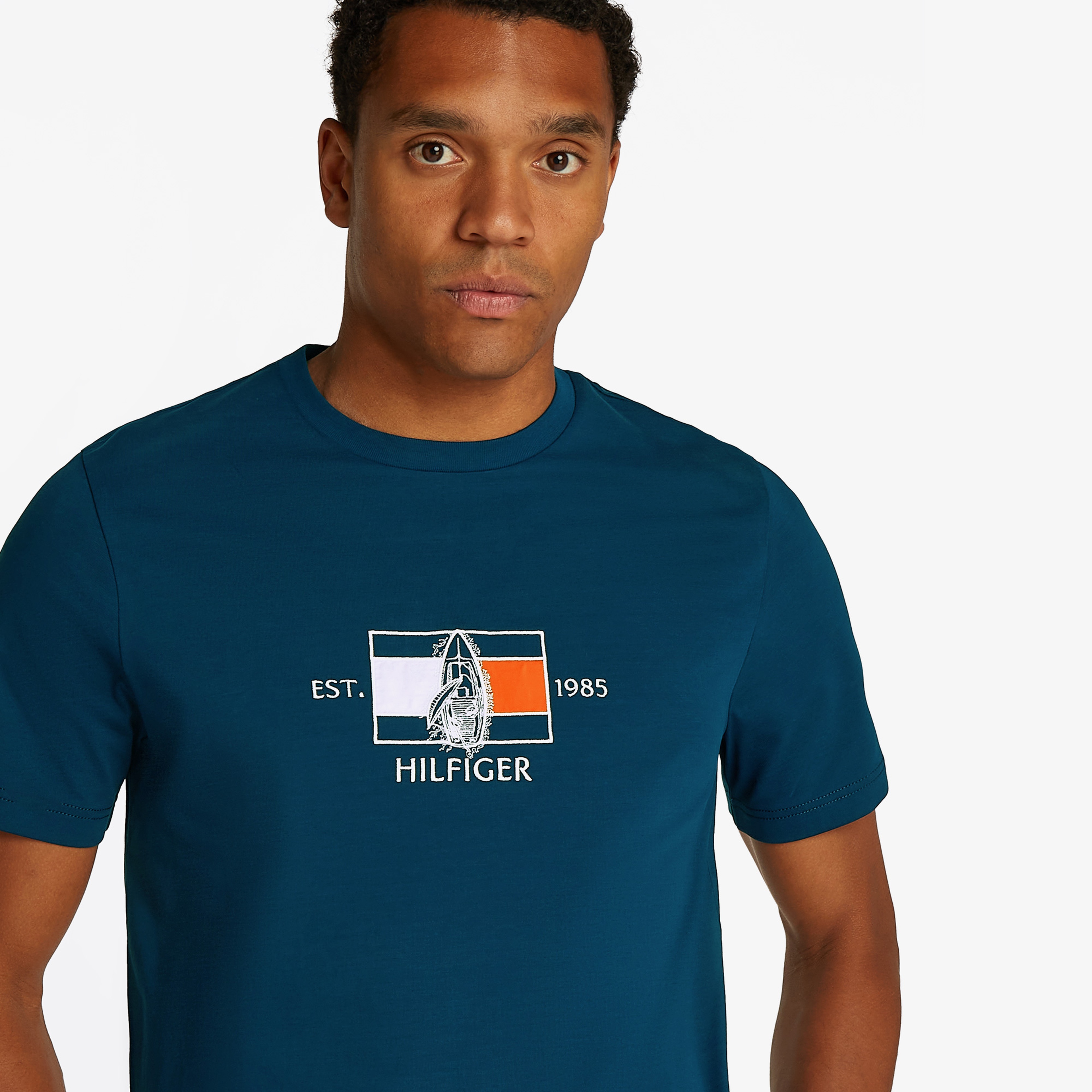 Tommy Hilfiger Flag Sailing Erkek Mavi T-Shirt