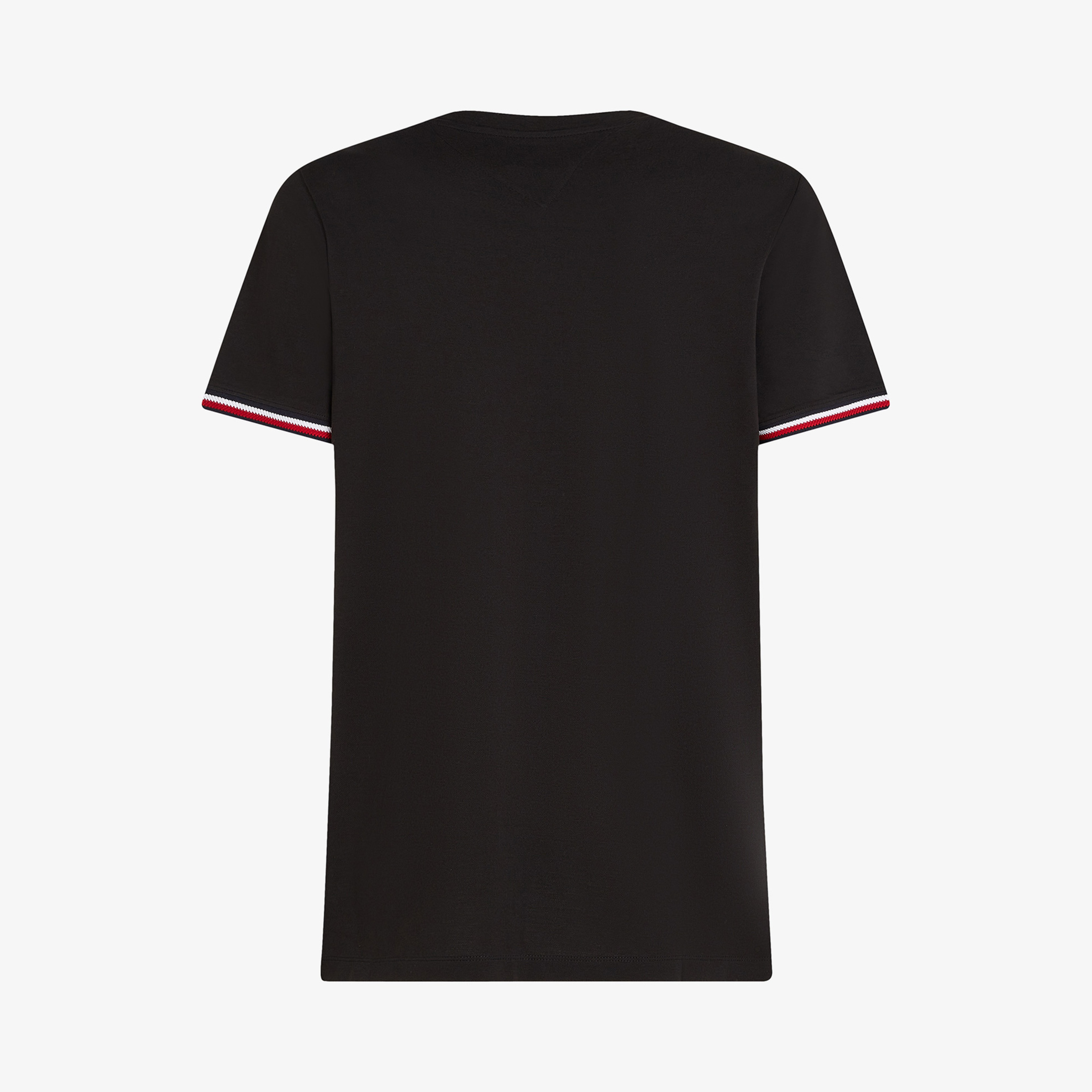 Tommy Hilfiger Global Stripe Cuff Erkek Siyah T-Shirt
