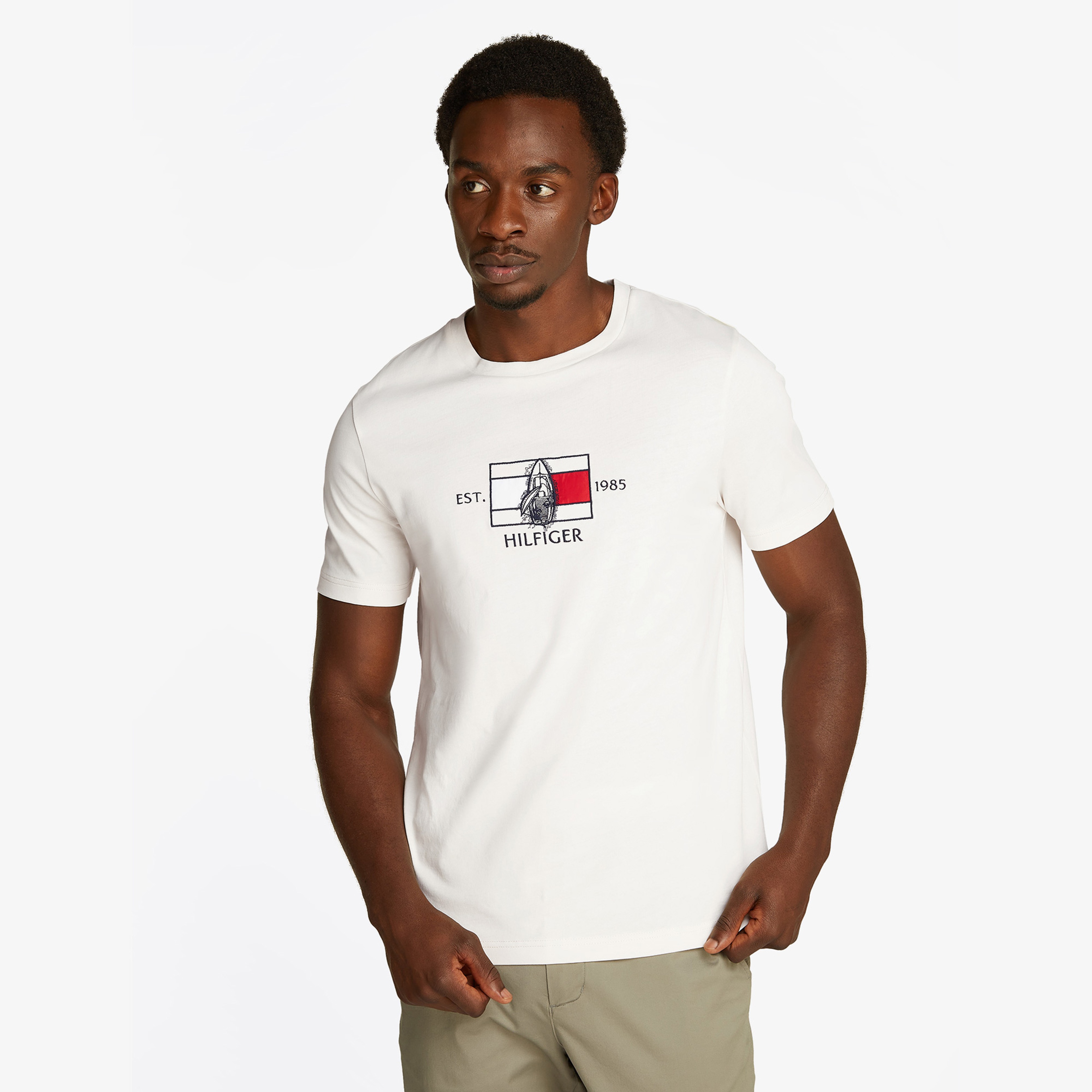 Tommy Hilfiger Flag Sailing Erkek Sarı T-Shirt