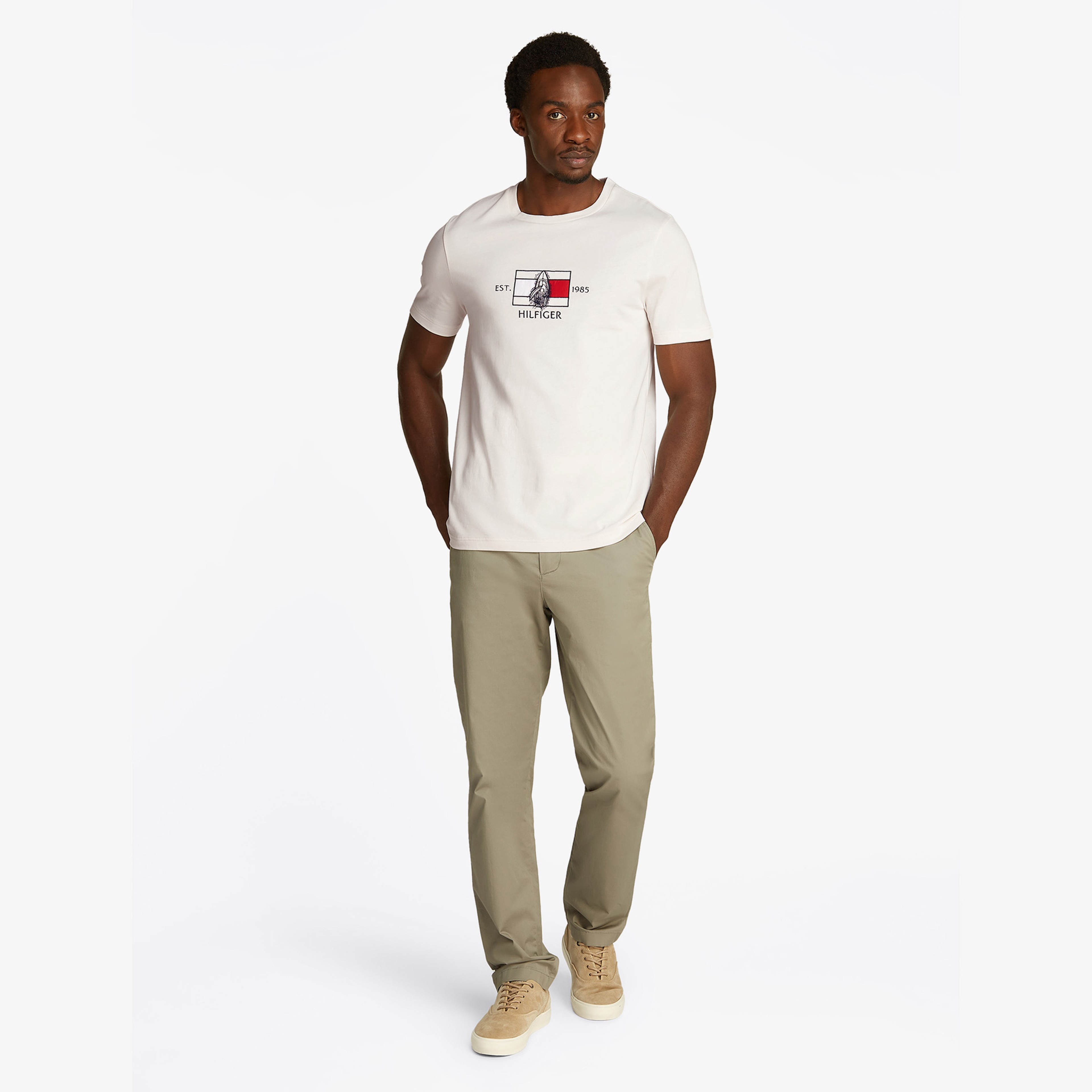 Tommy Hilfiger Flag Sailing Erkek Sarı T-Shirt